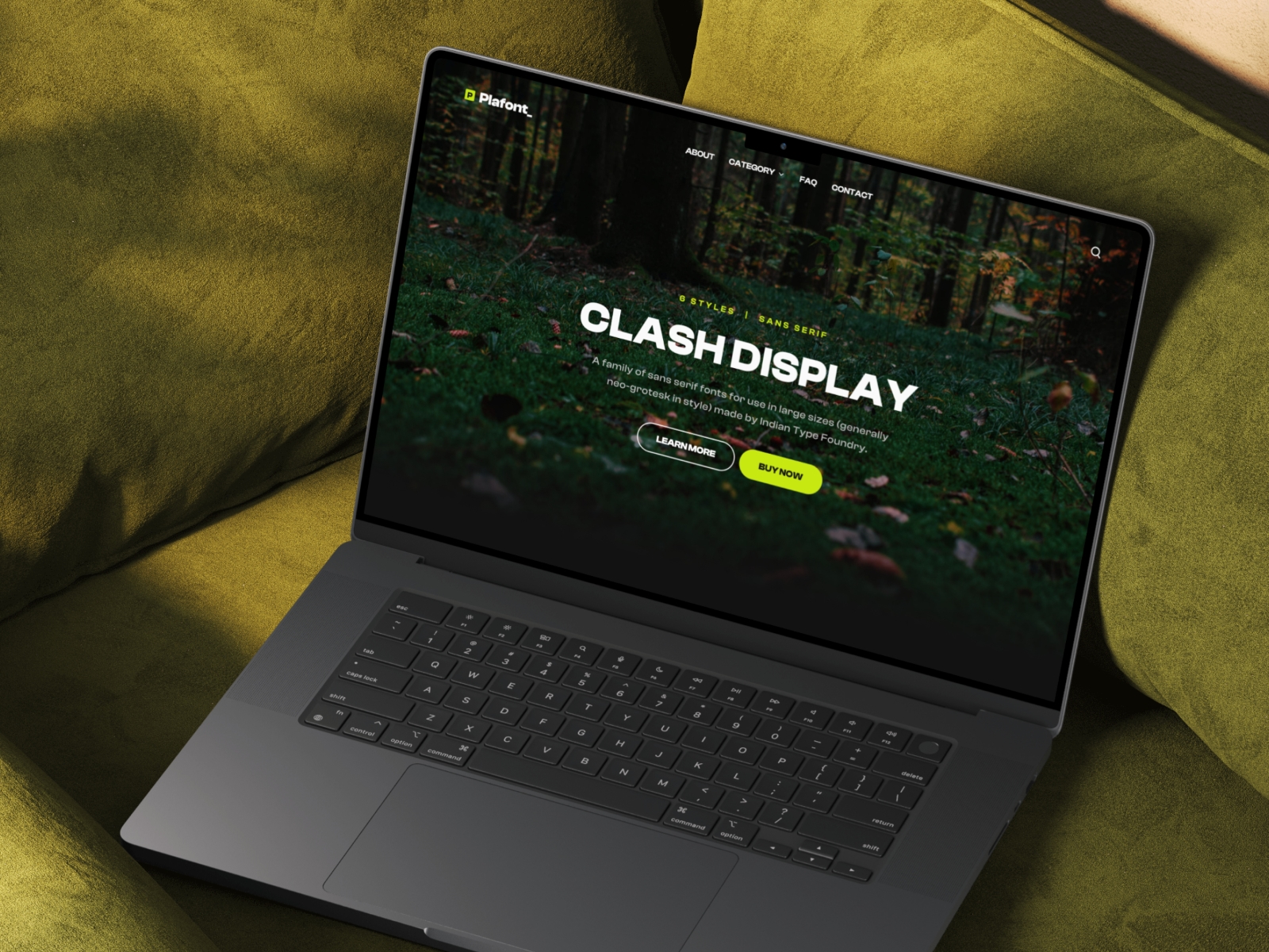 Screenshot of Plafont website