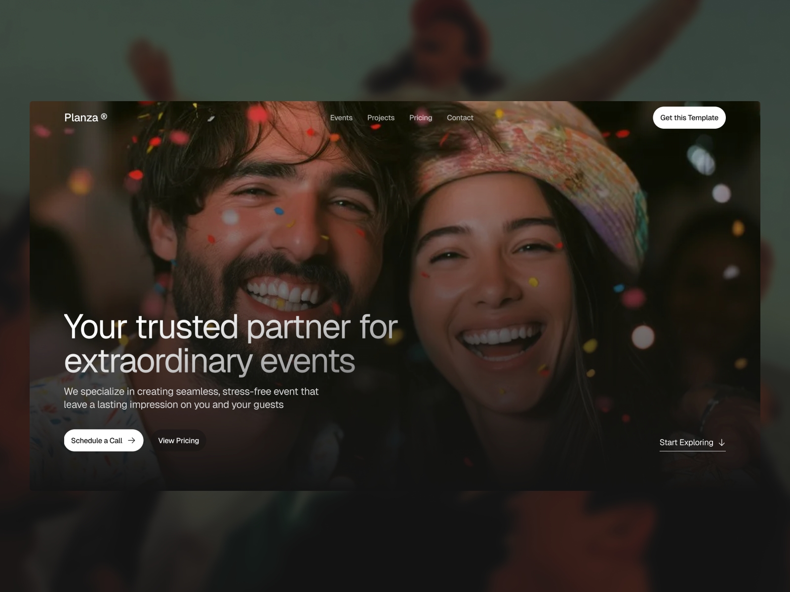 Screenshot of Planza website