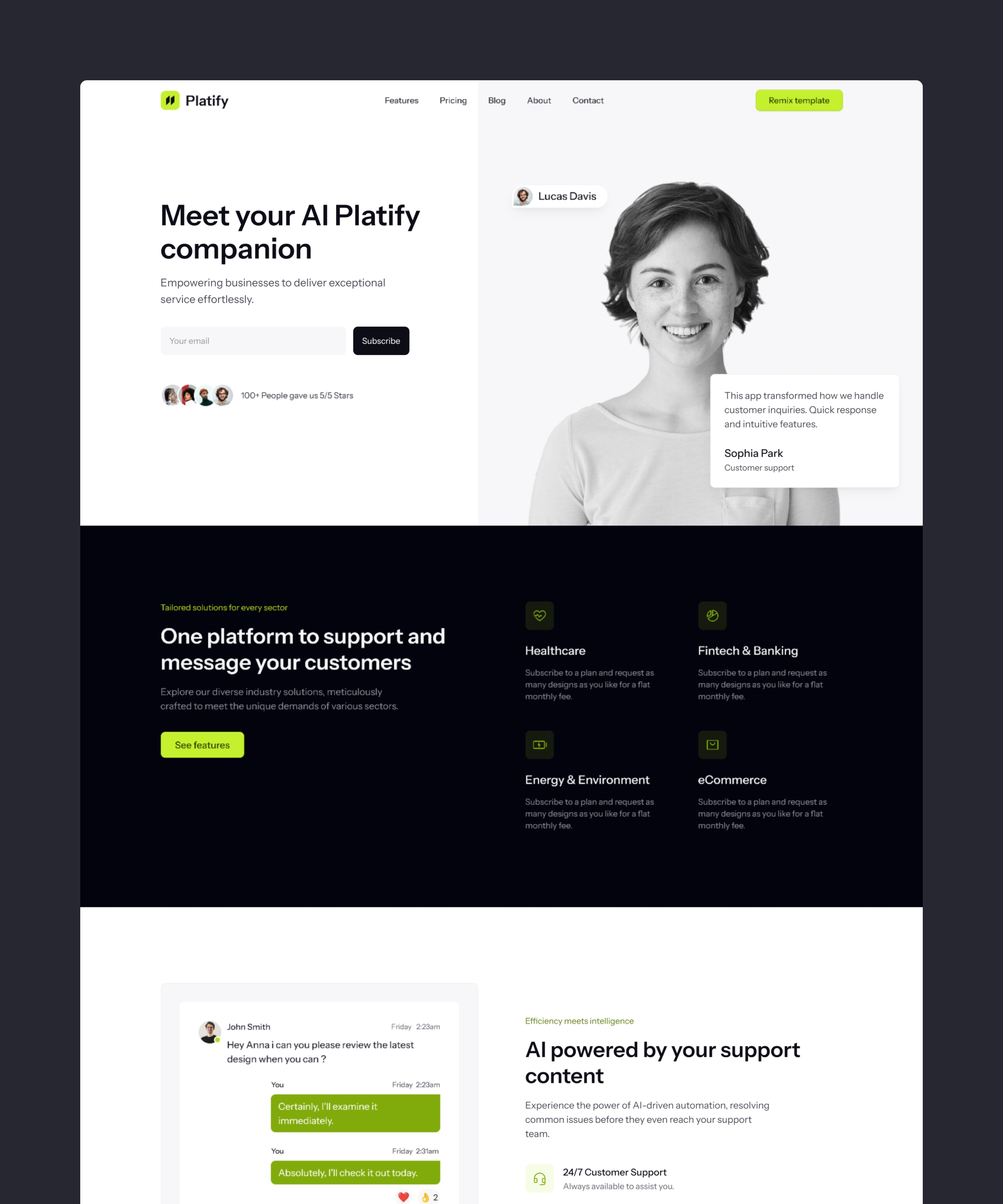 Screenshot of Platify website