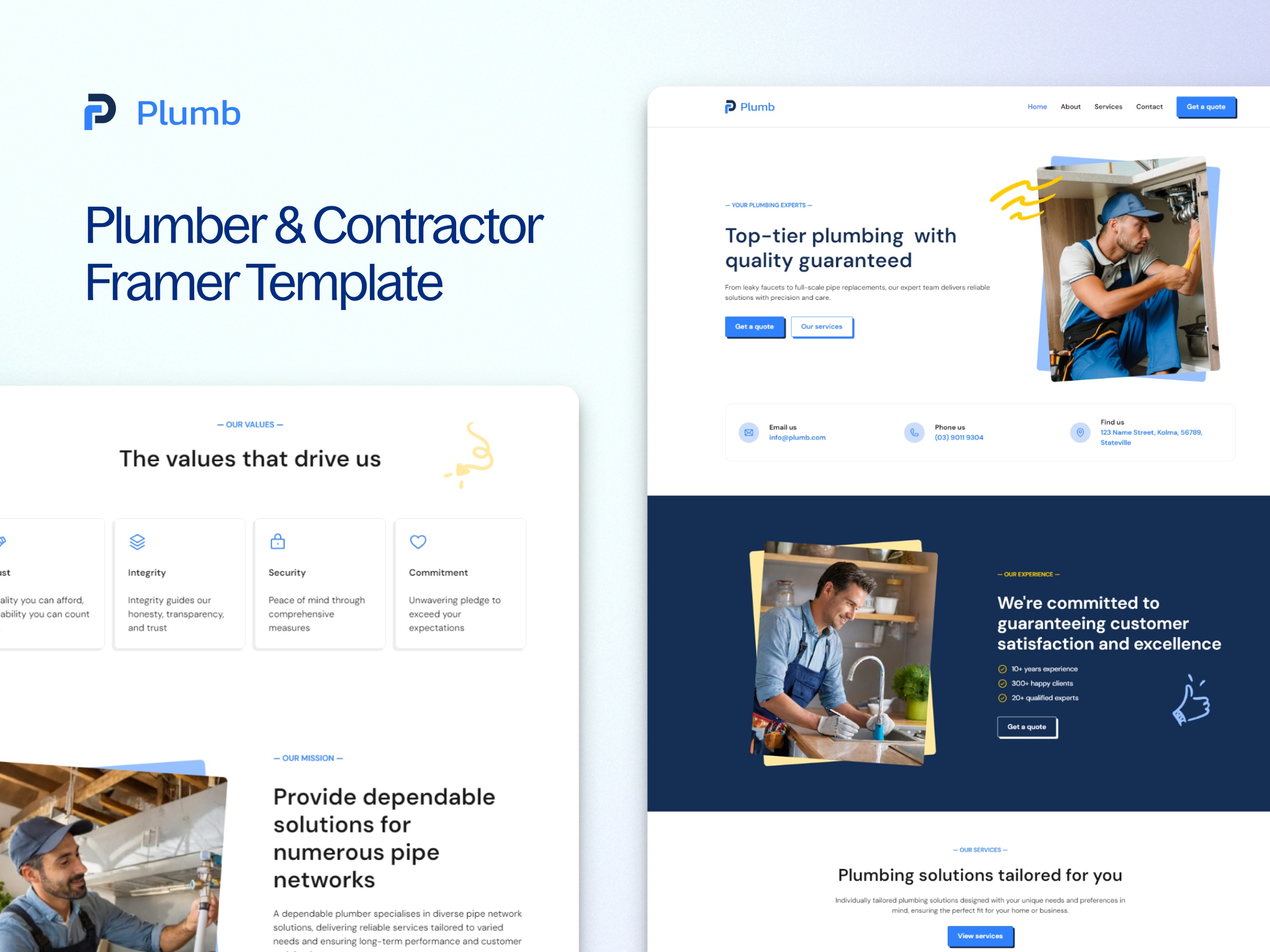 Screenshot of Plumb website