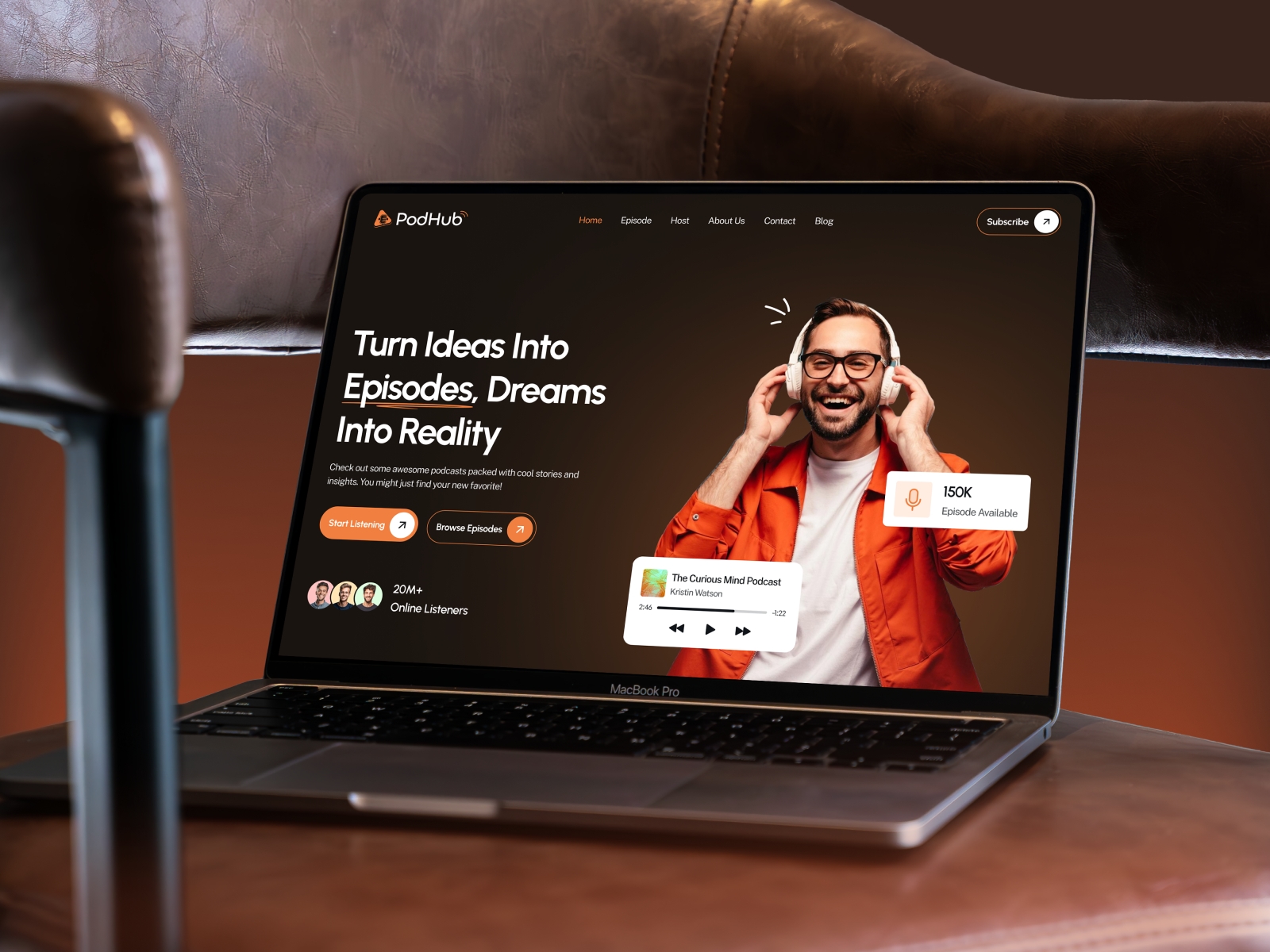 Screenshot of Podhub website