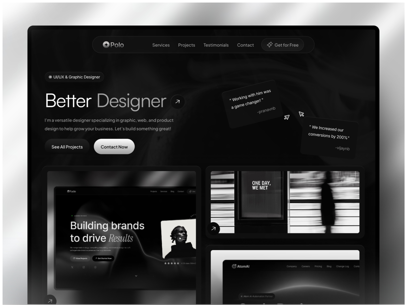 Screenshot of Polo website