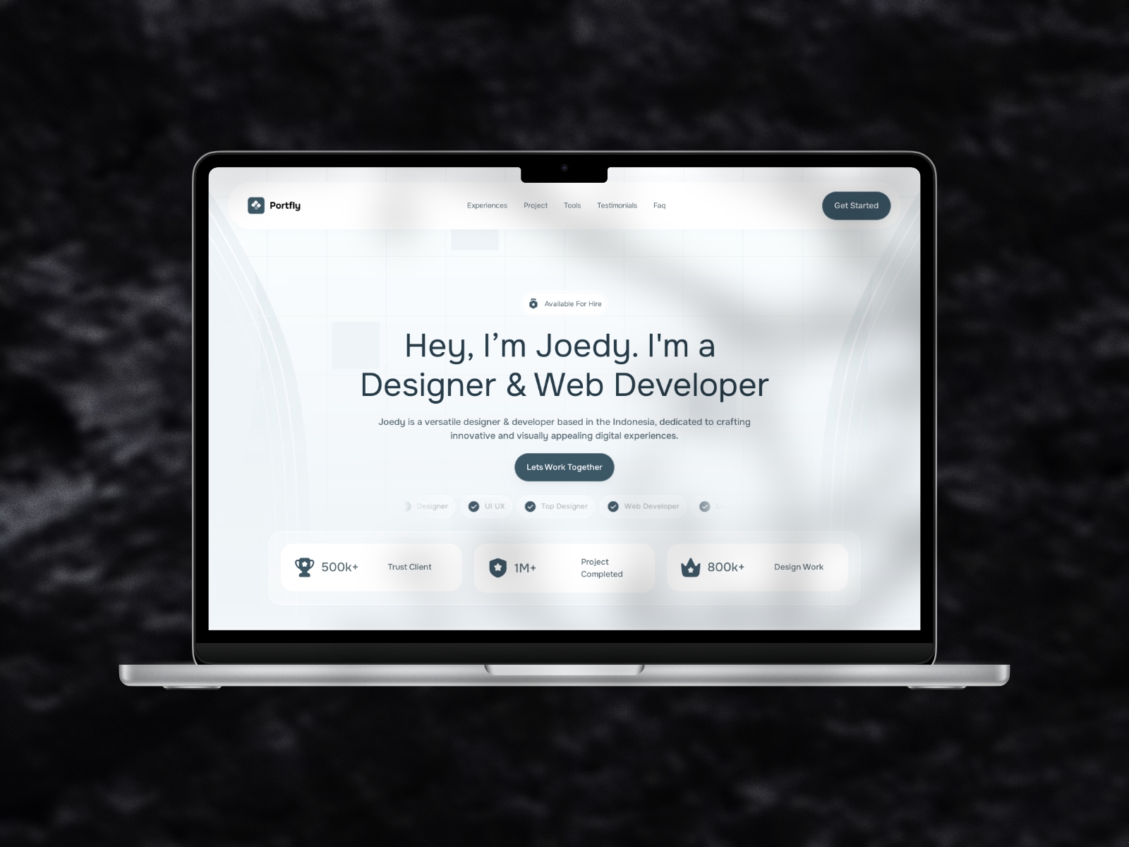 Screenshot of Portfly website
