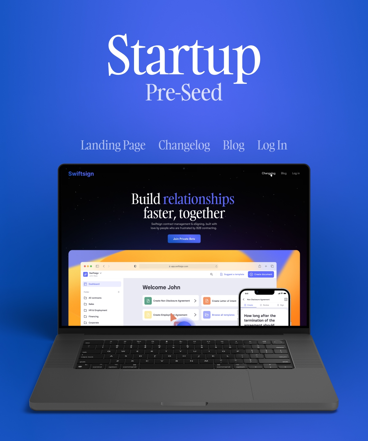 Screenshot of Pre seed website