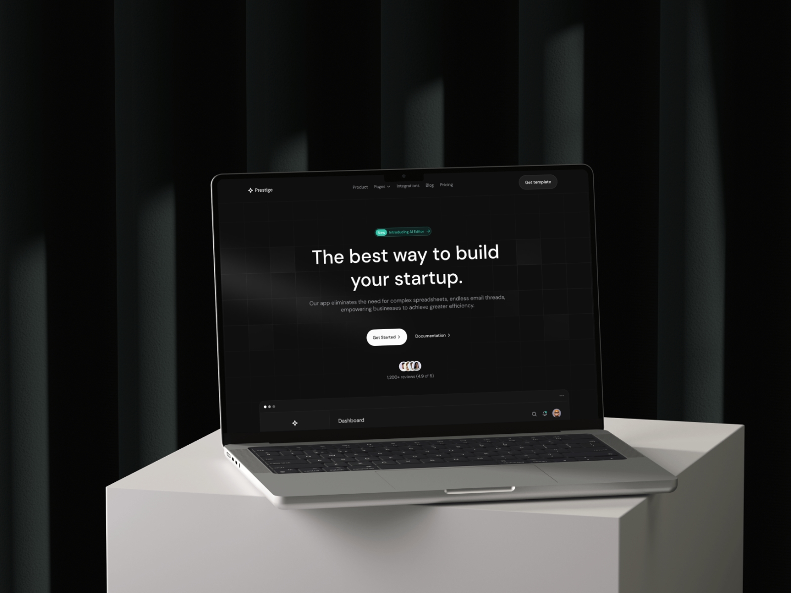 Screenshot of Prestige website