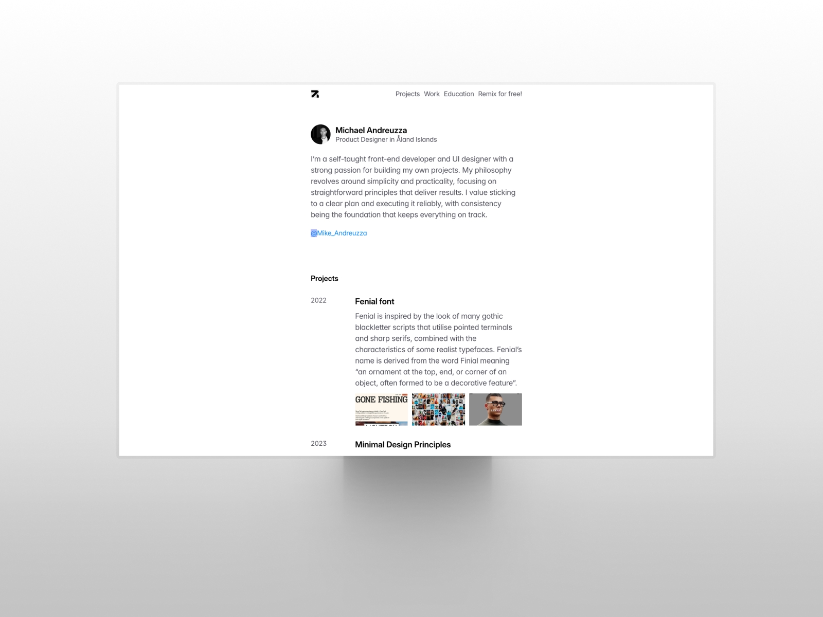 Screenshot of Primapersona website