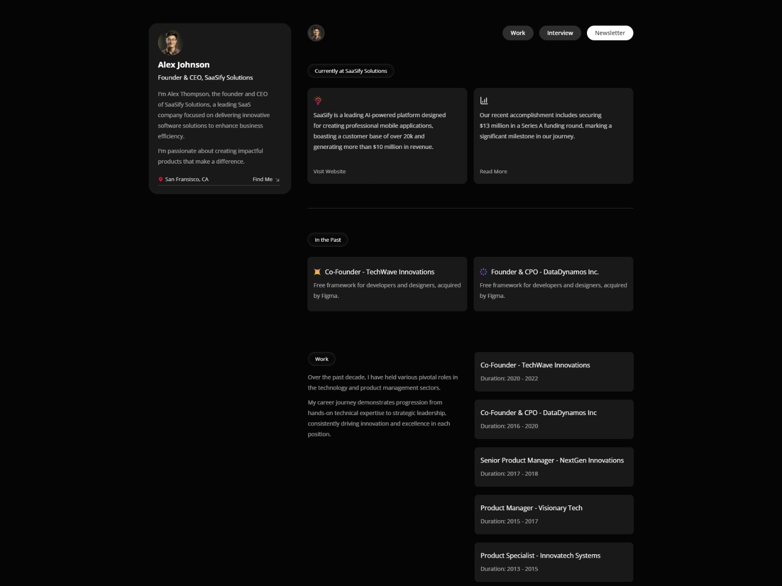 Screenshot of Primefolio website
