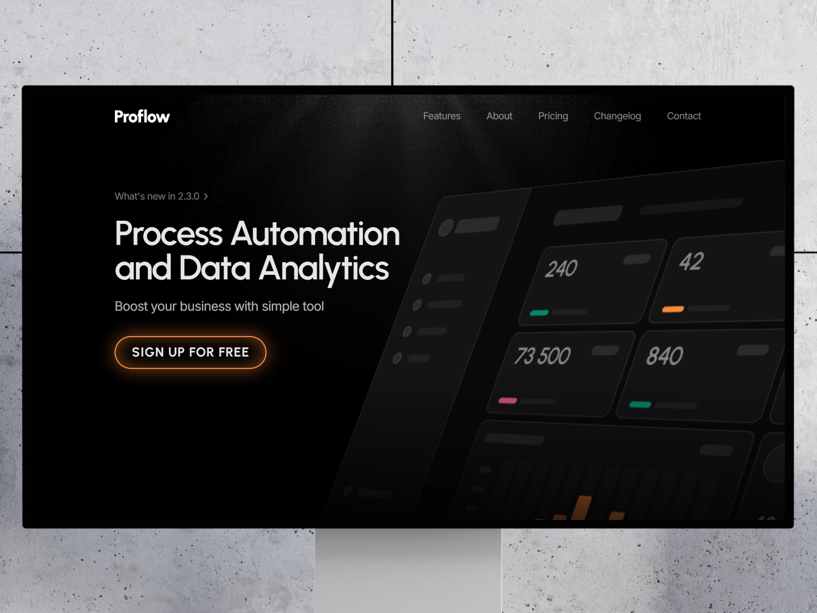 Screenshot of Proflow website