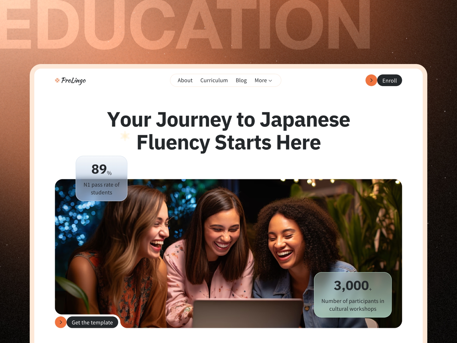 Screenshot of Prolingo website