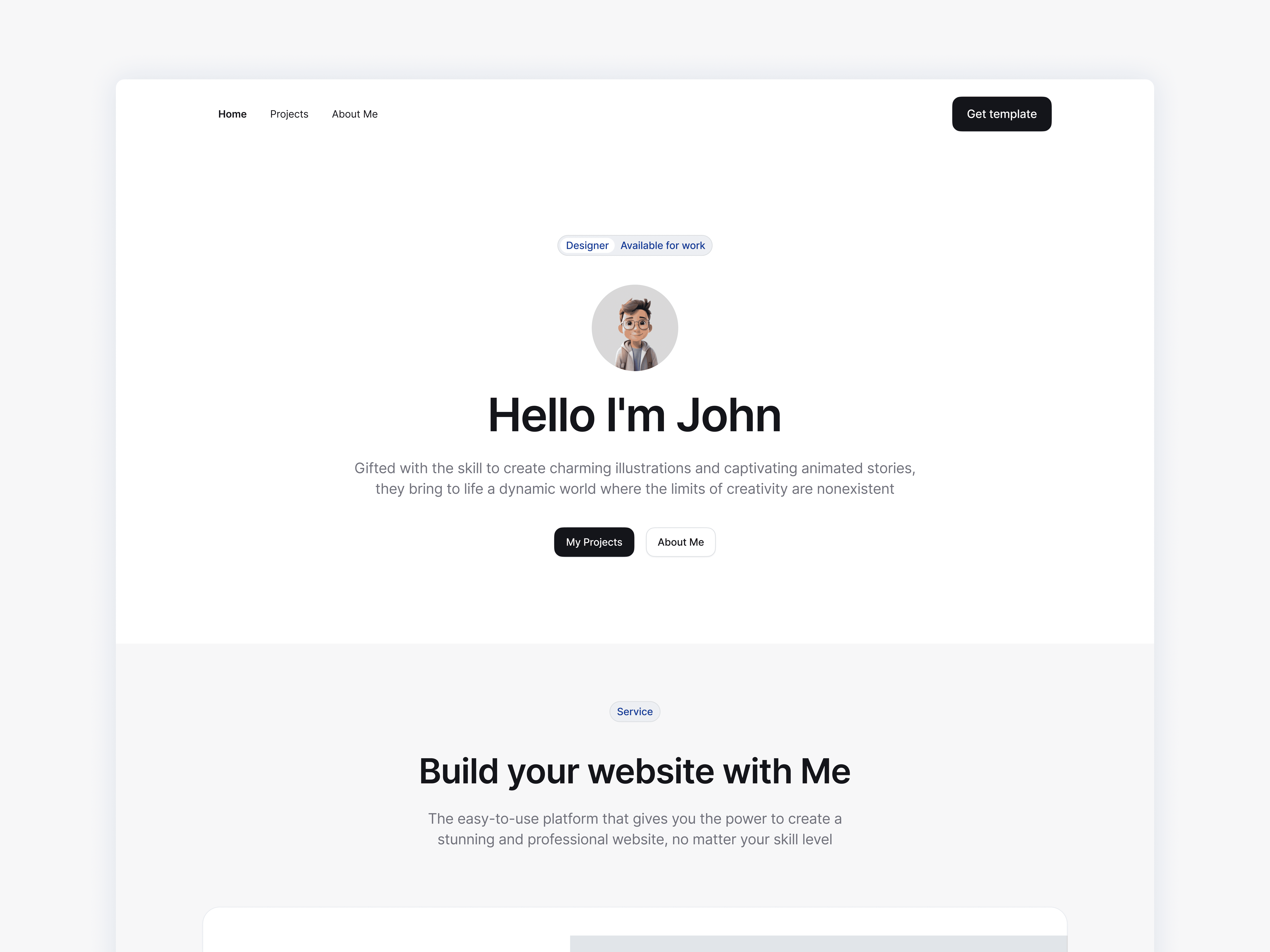 Screenshot of Promofolio website