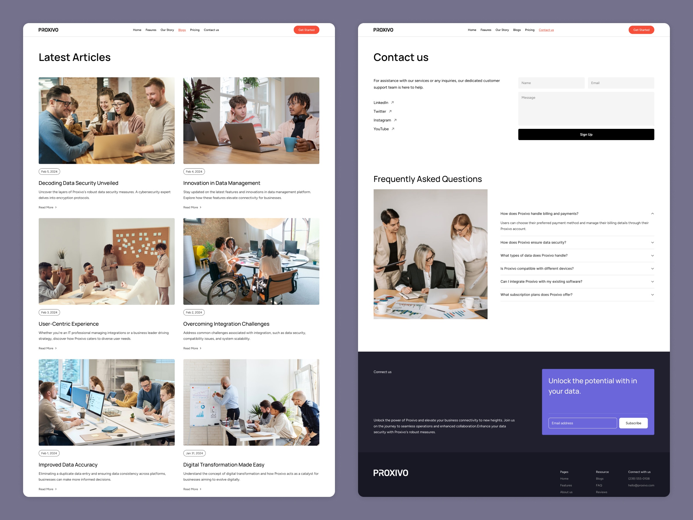 Screenshot 4 of Proxivo saas startup framer template