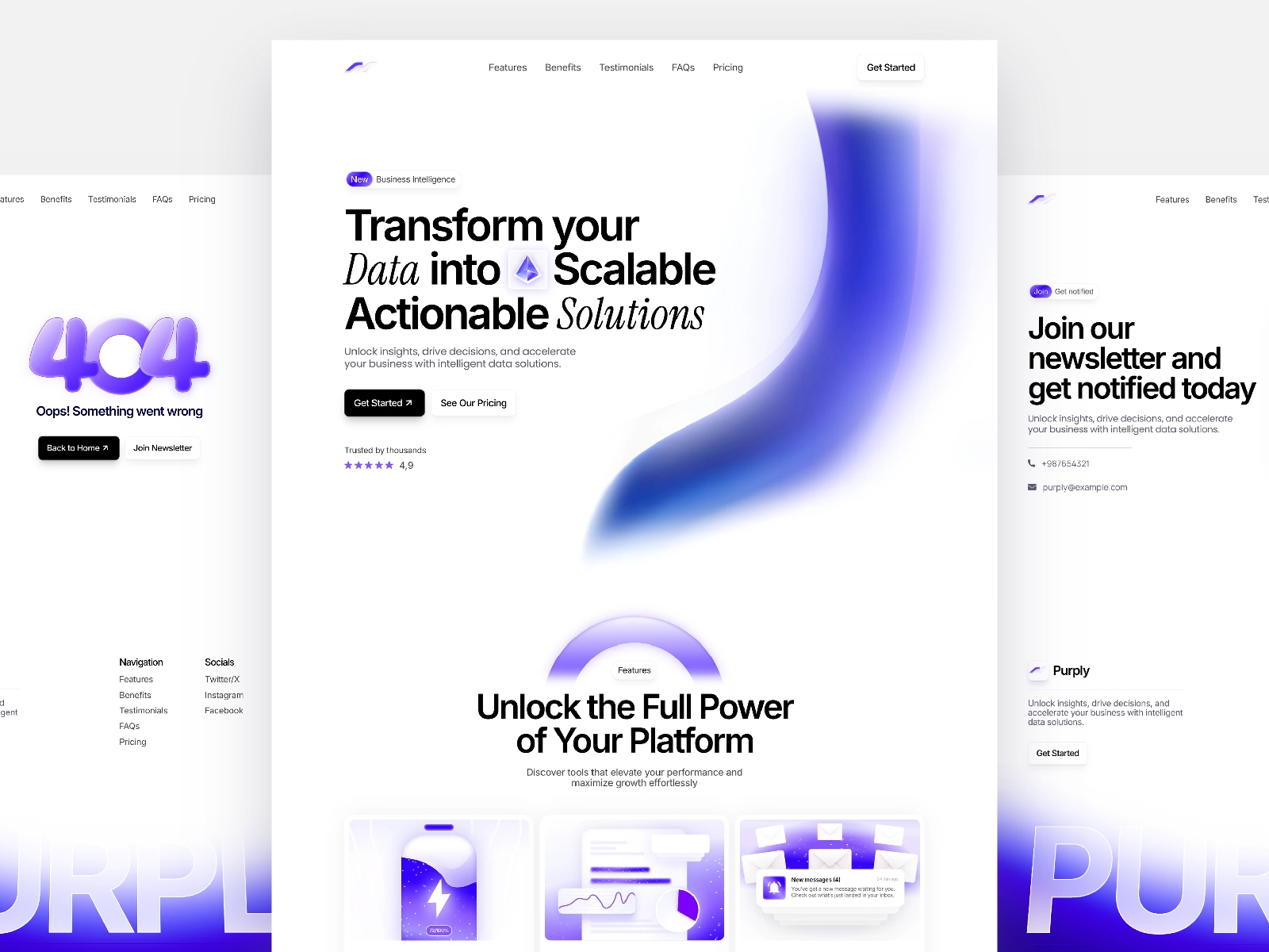 Screenshot of Purply website