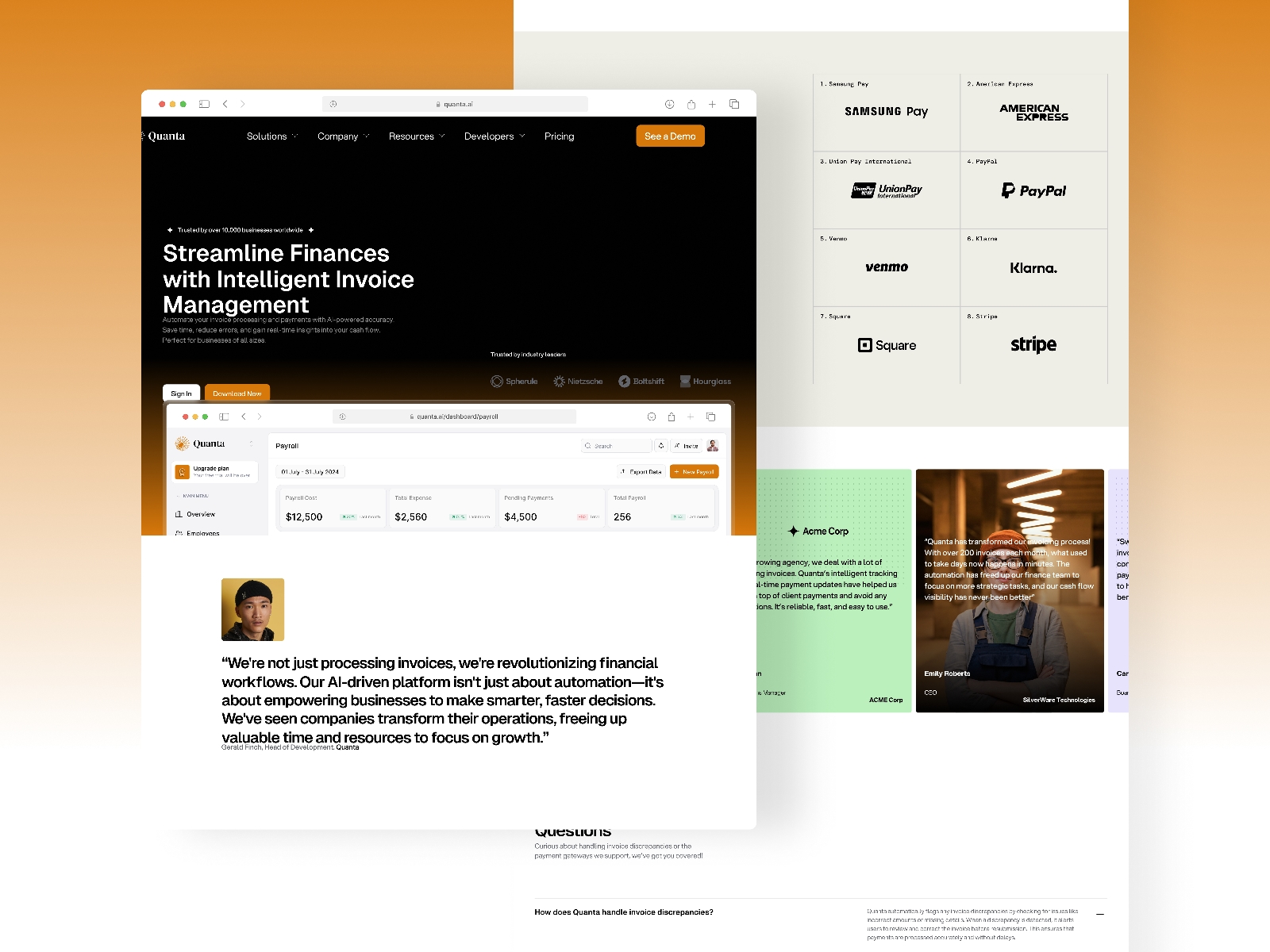 Screenshot of Quanta website
