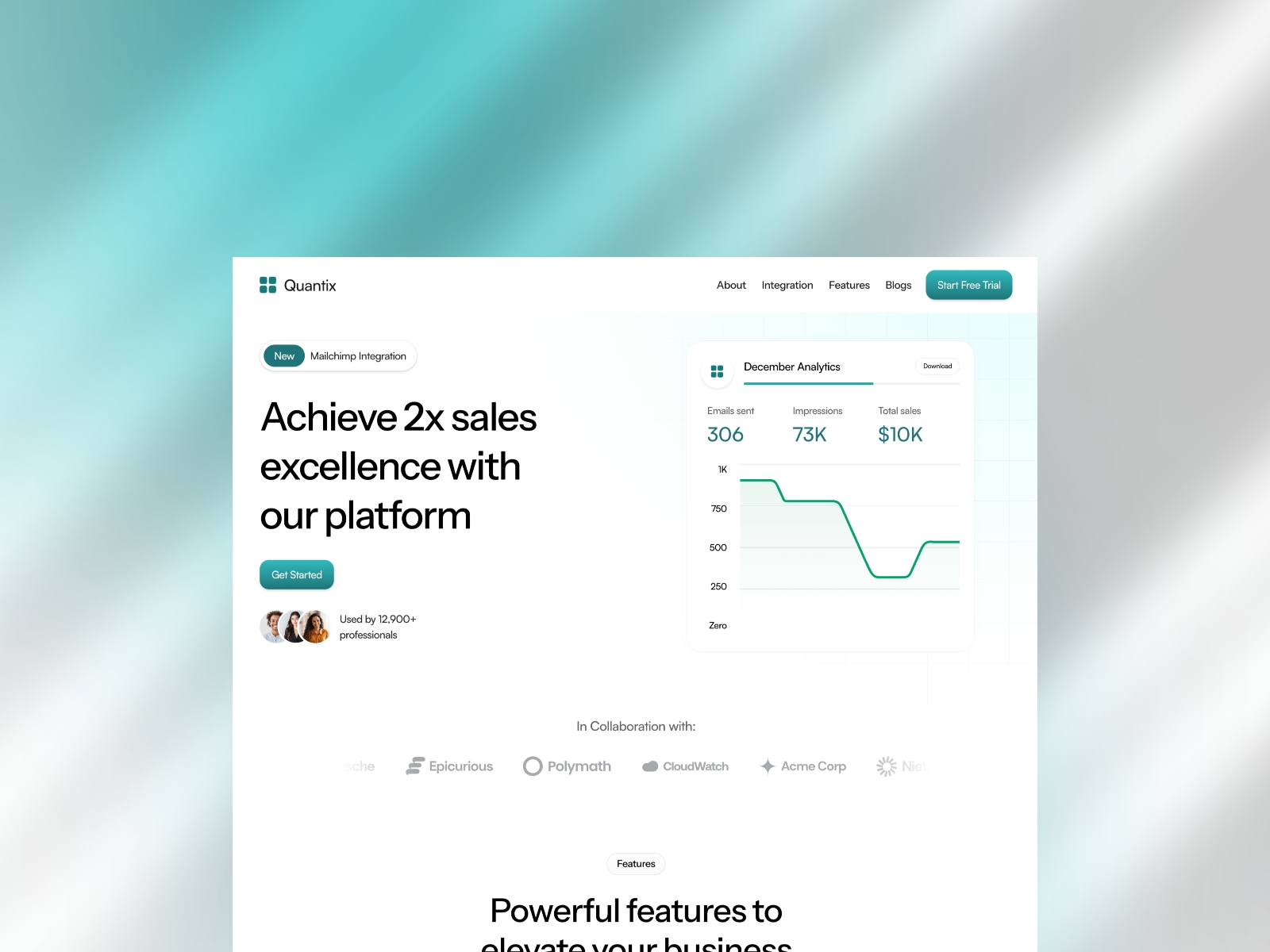 Screenshot of Quantix website