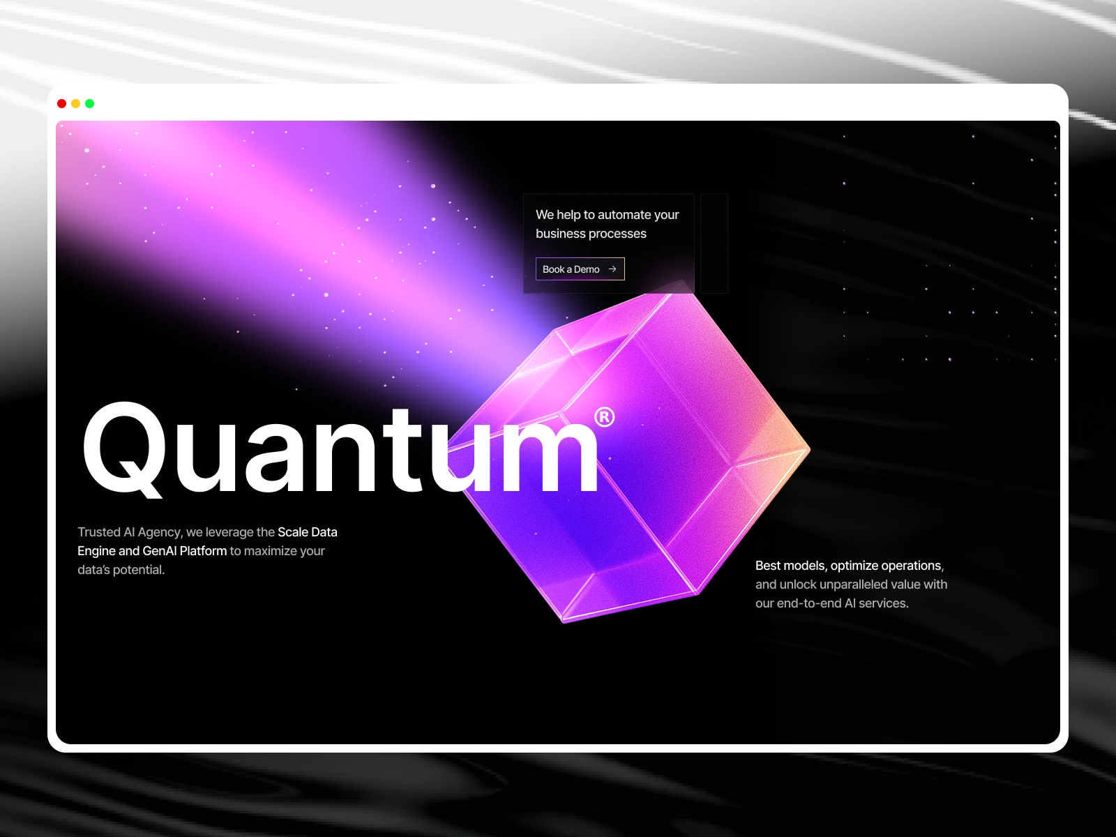 Screenshot of Quantumm website