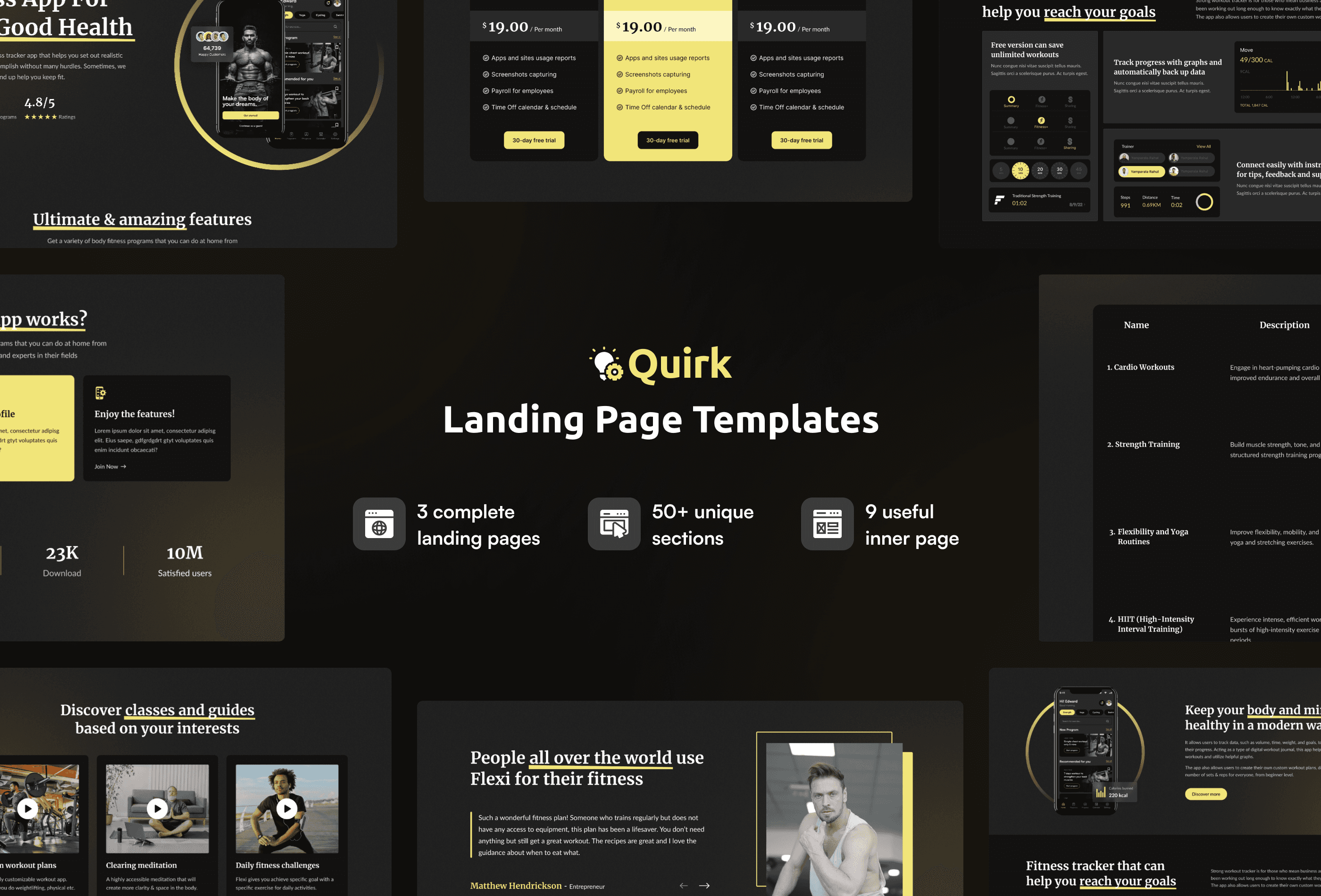 Screenshot 2 of Quirk fitness template