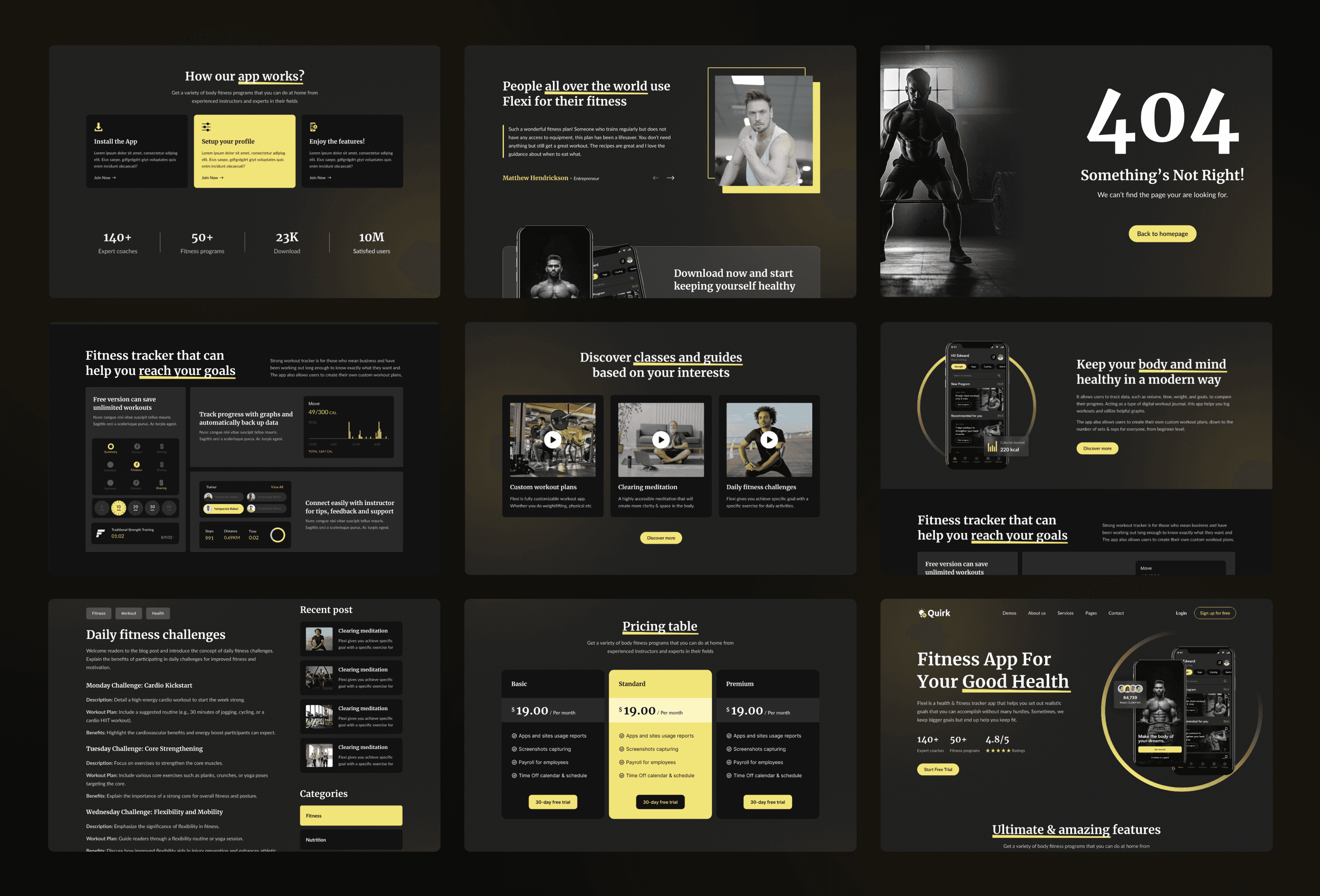 Screenshot 3 of Quirk fitness template