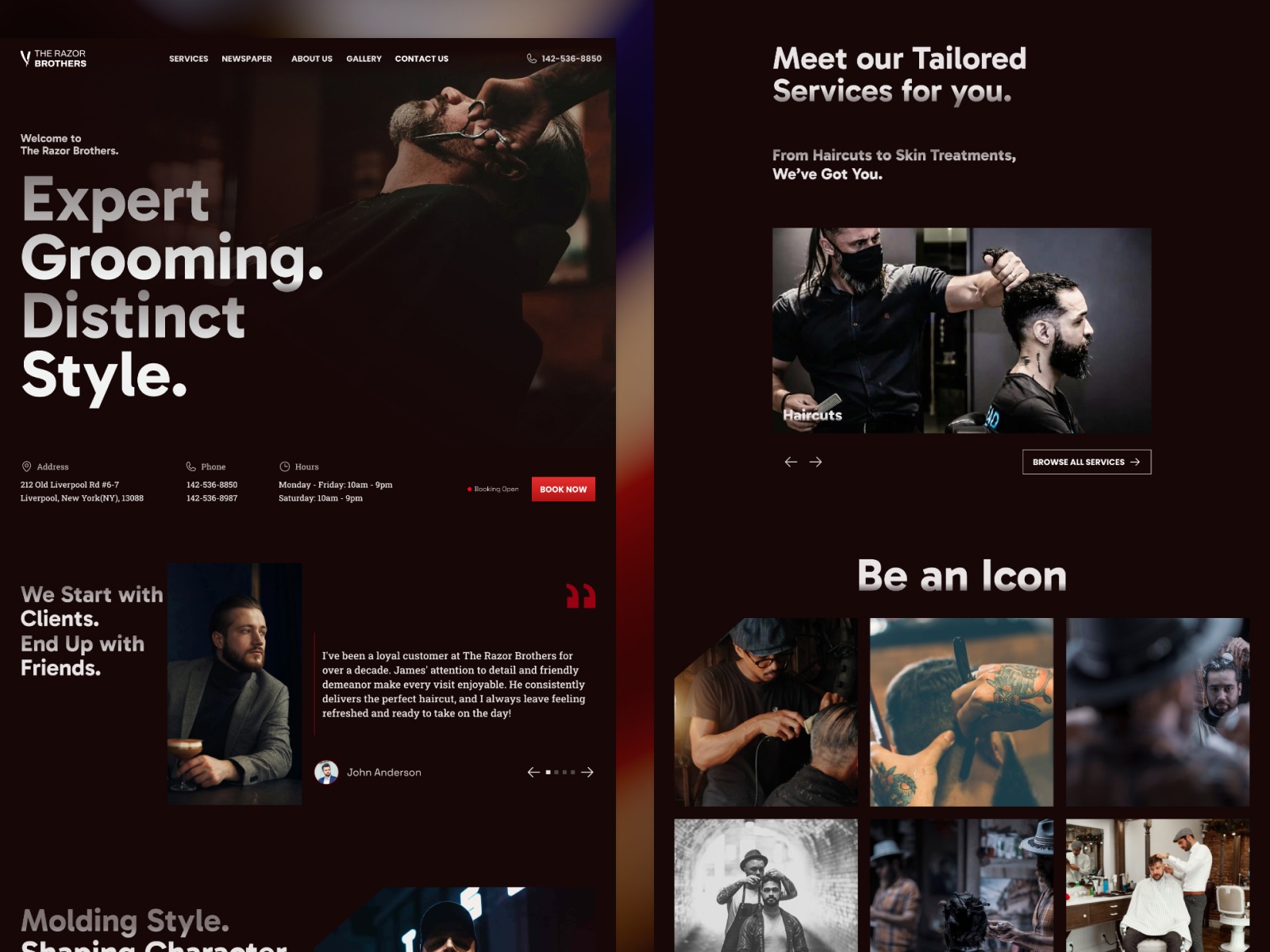 Screenshot of Razor website