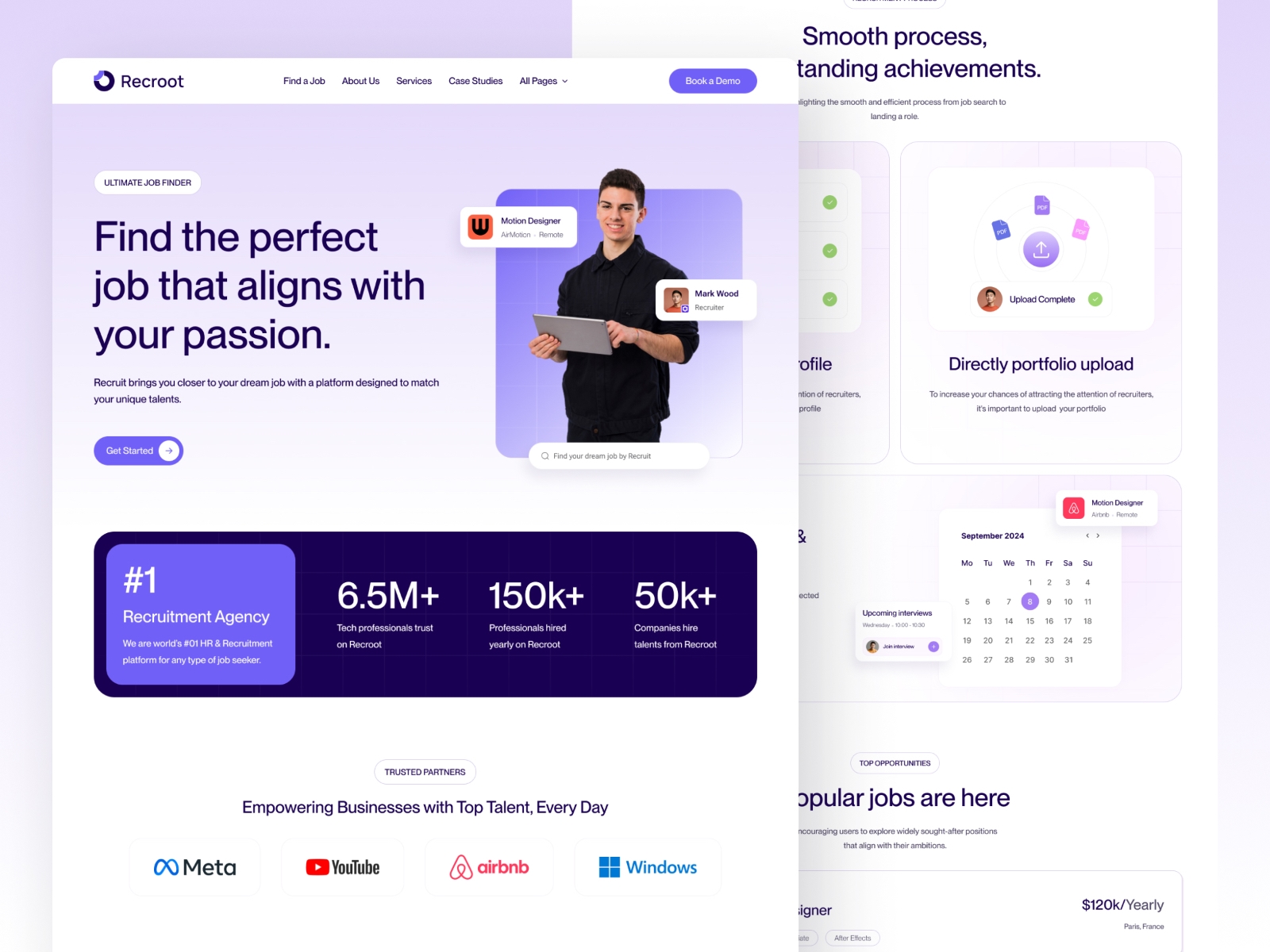 Screenshot of Recroot website