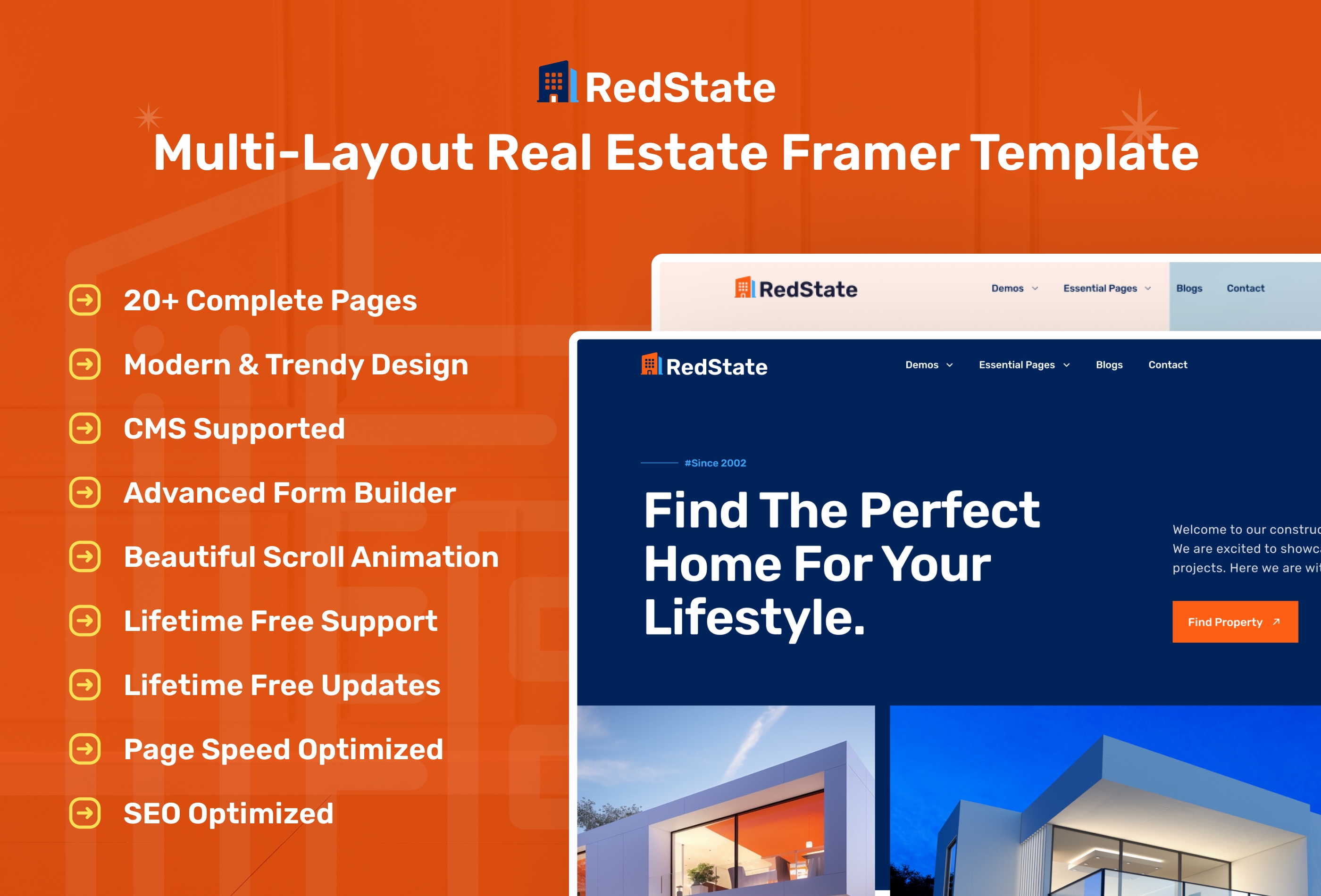 Screenshot 2 of Redstate multi layout real estate framer template