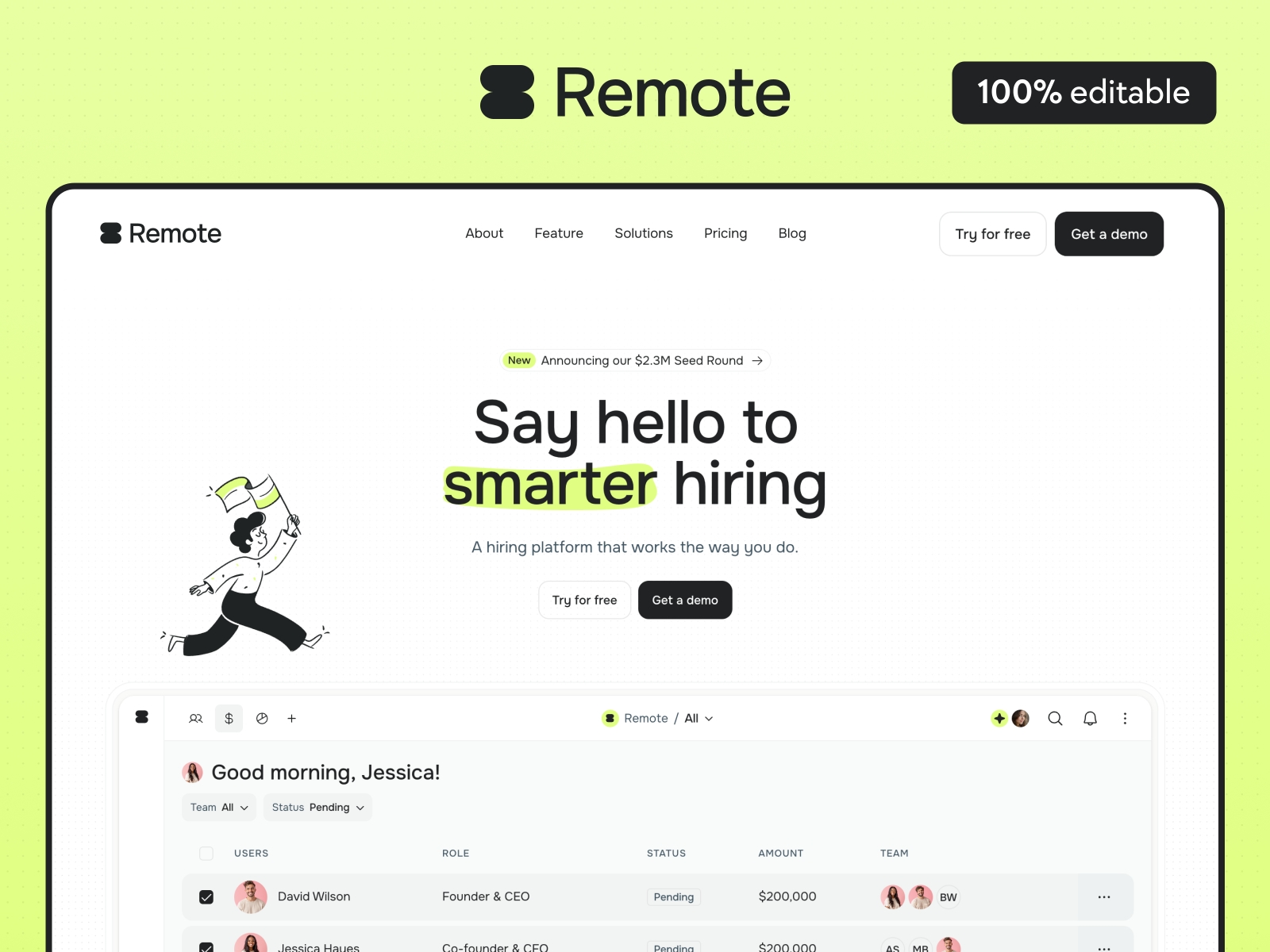 Screenshot of Remote website
