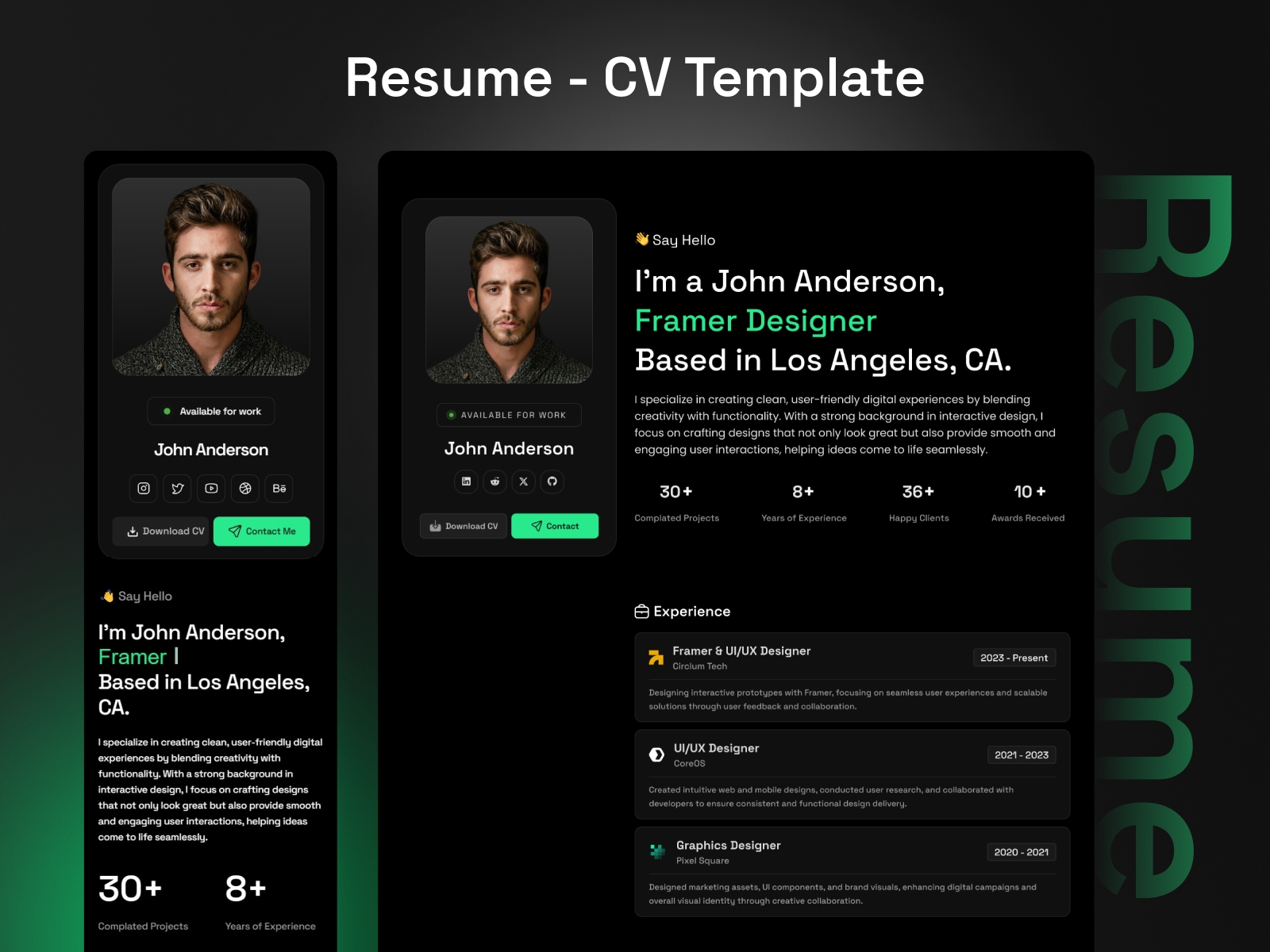 Screenshot of Resumate website
