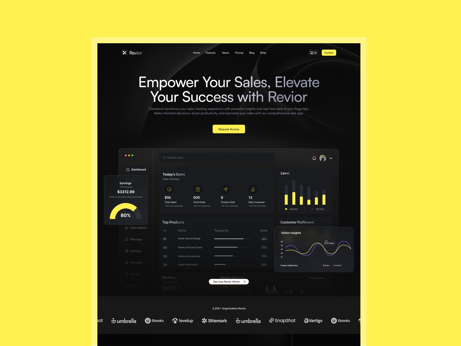 Screenshot of Revior website