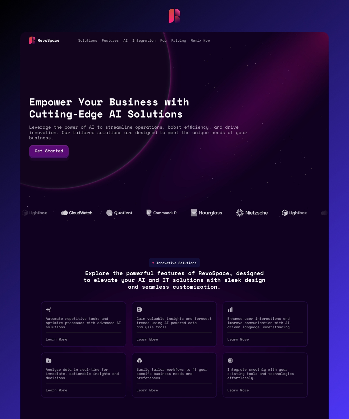 Screenshot of Revospace website