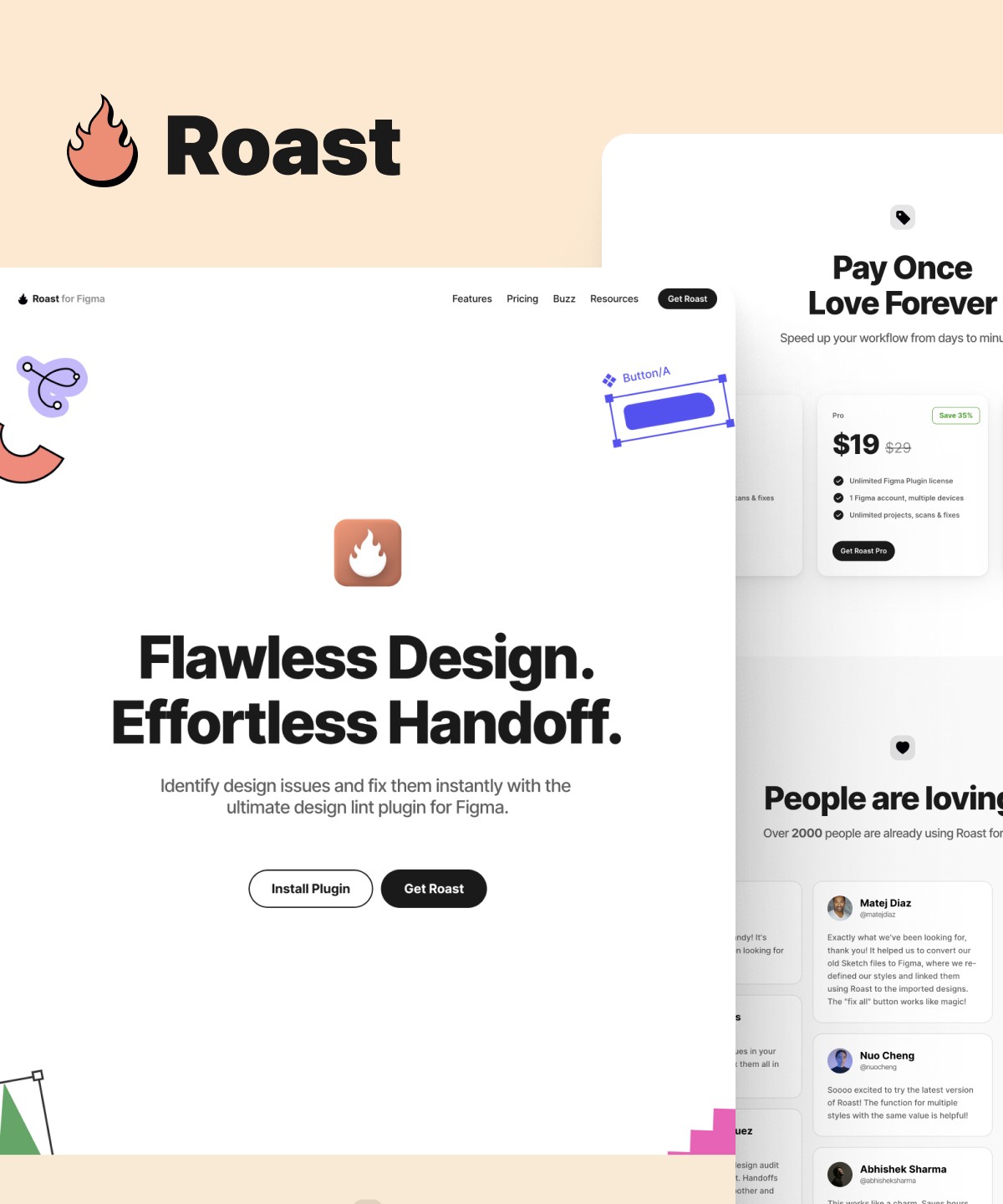 Screenshot of Roast website