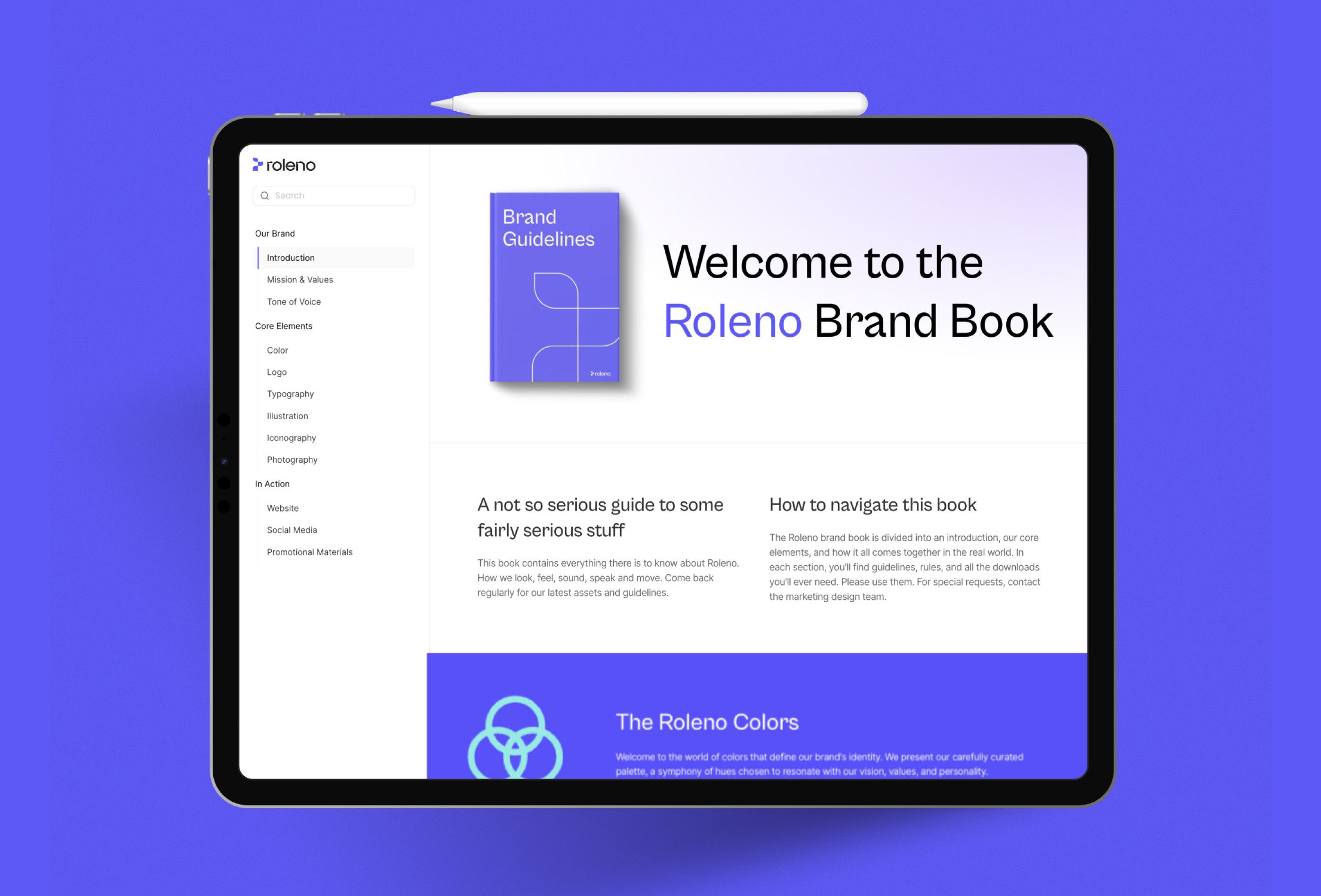 Screenshot 2 of Roleno brand guidelines template