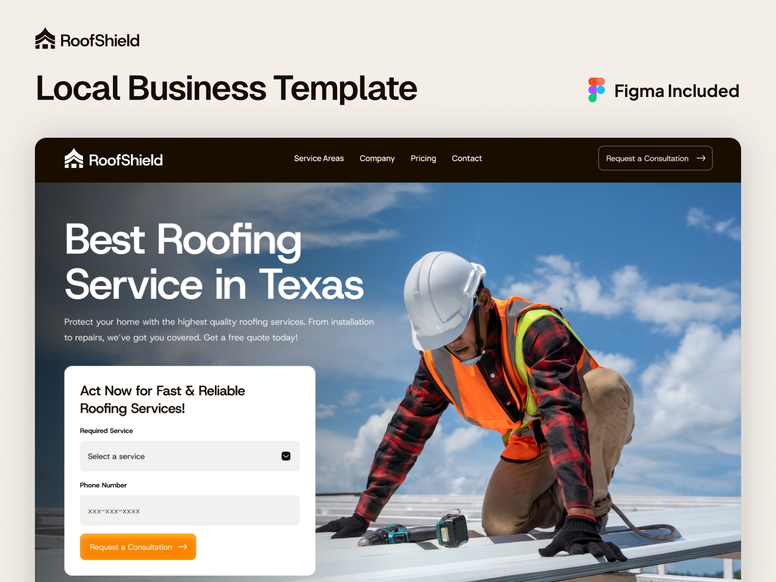 Screenshot of Roofshield website