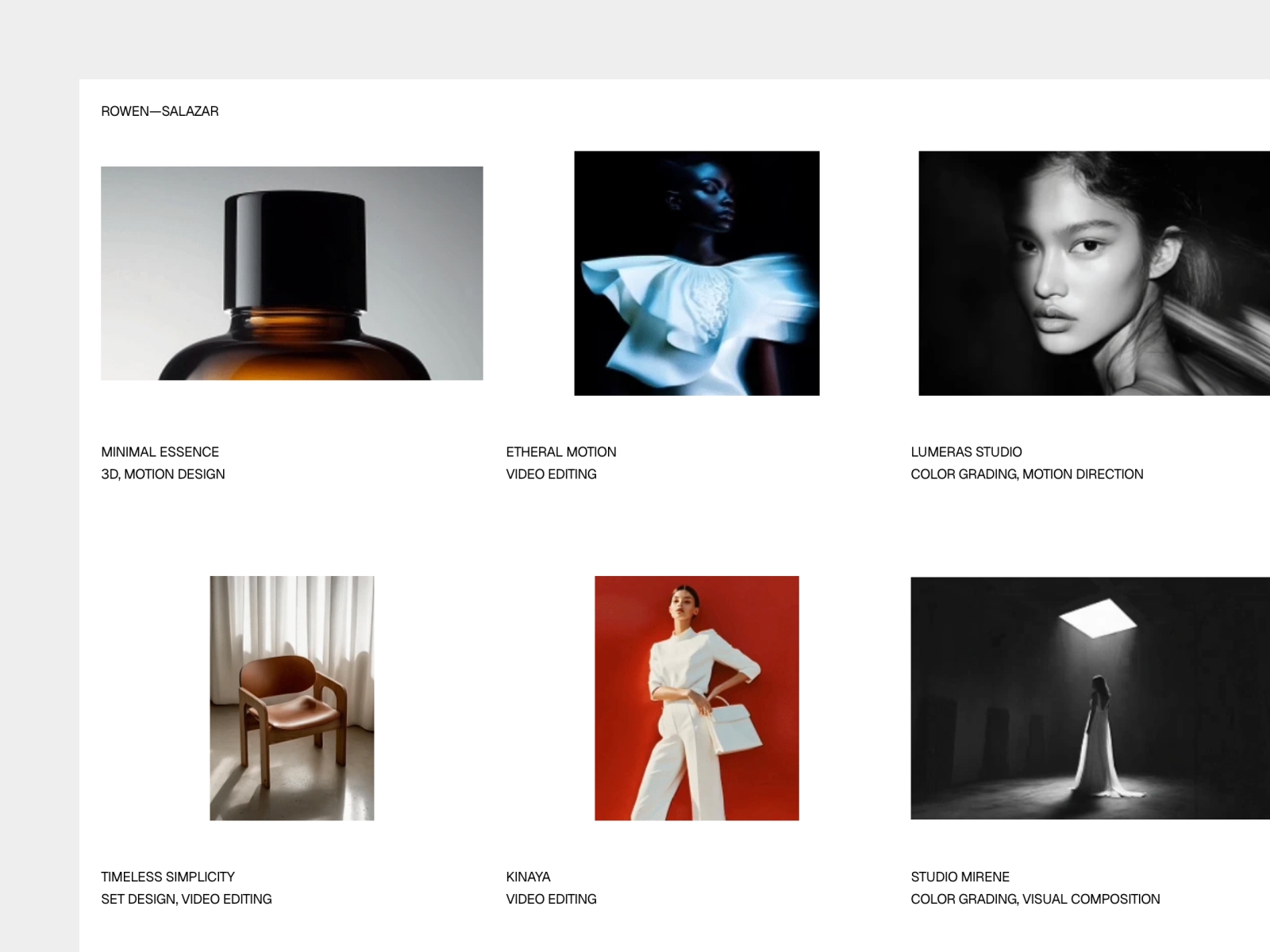 Screenshot of Rowen website