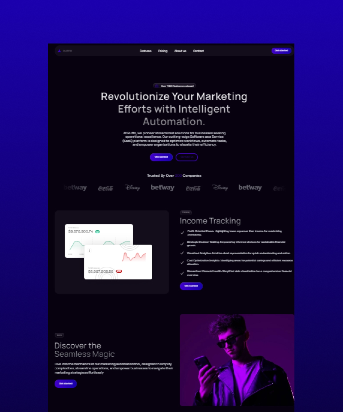 Screenshot of Ruffo website