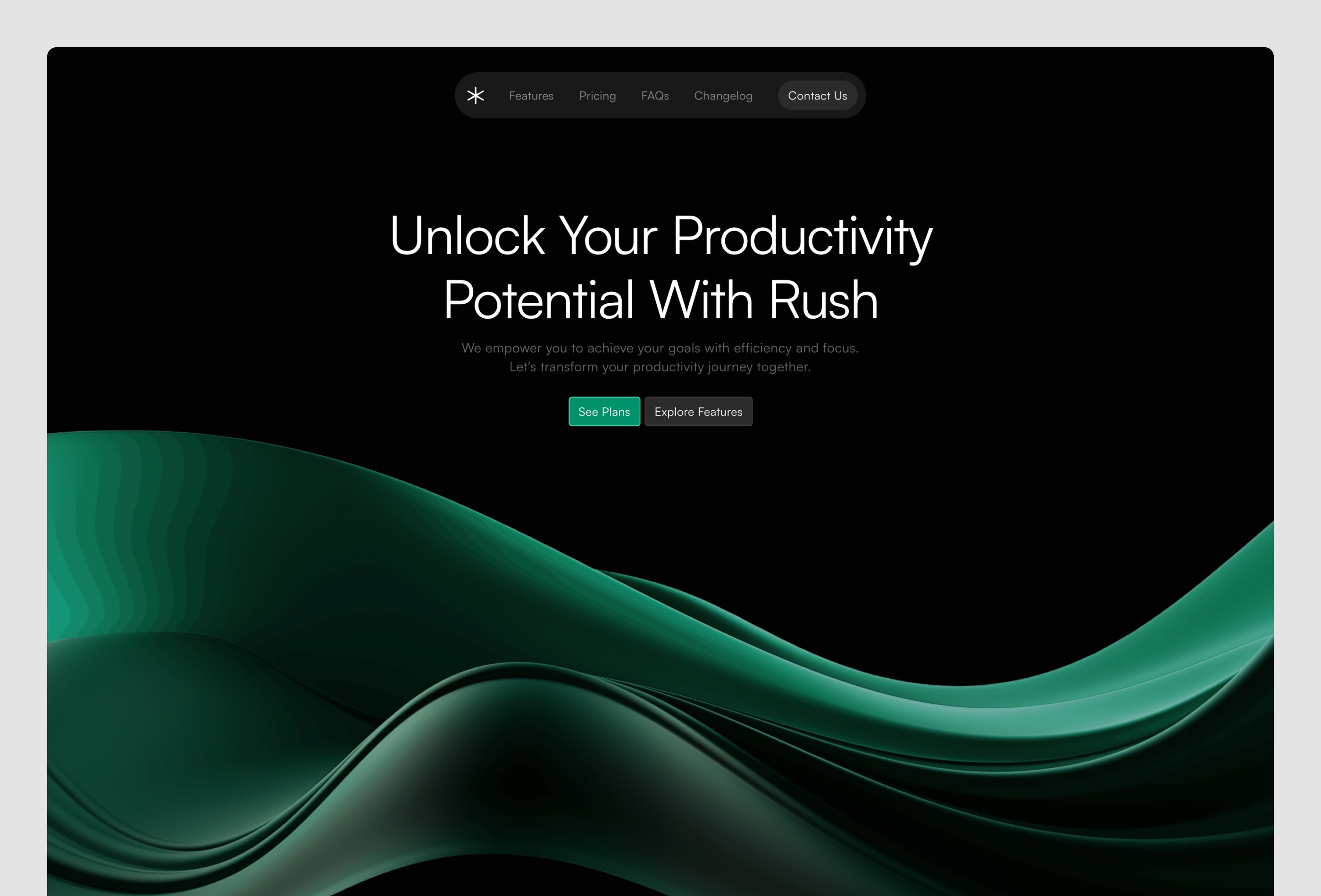 Screenshot 2 of Rush saas startup website