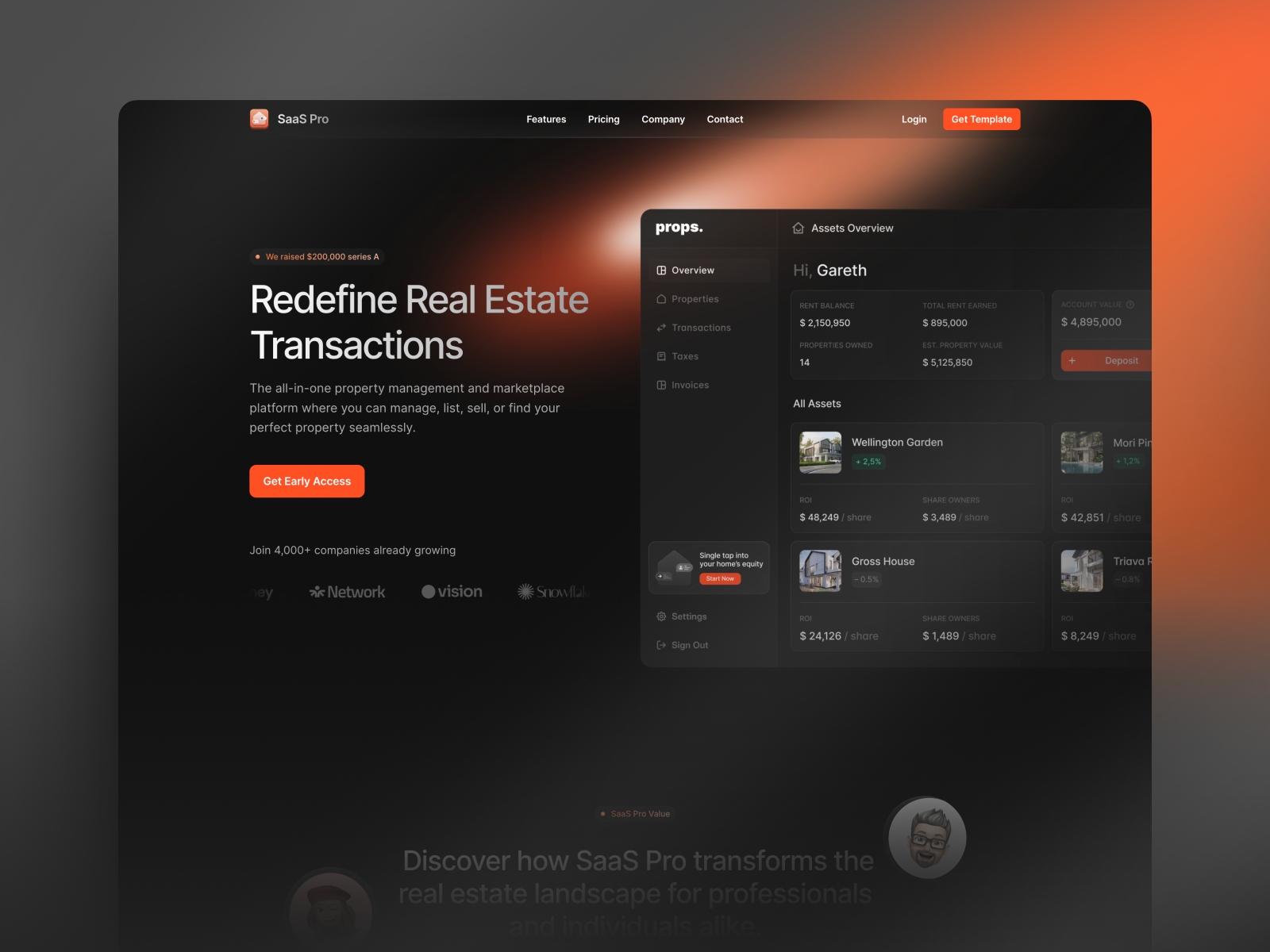 Screenshot of Saas pro website