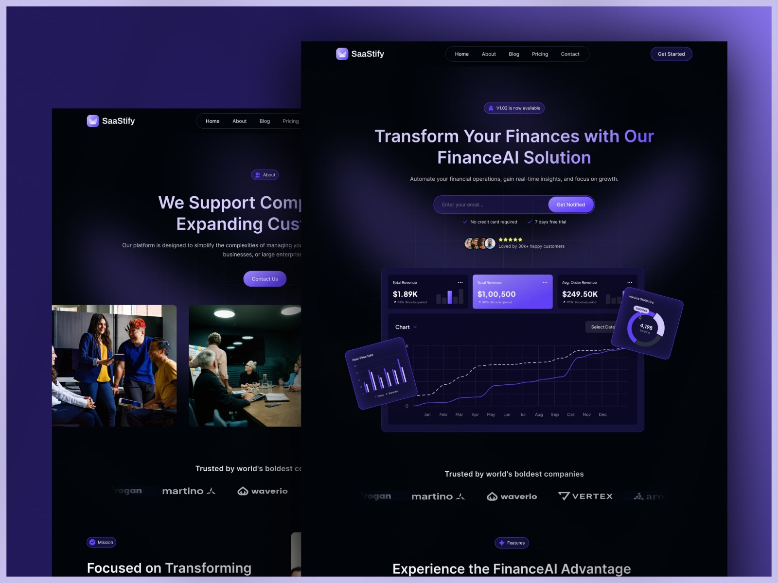 Screenshot of Saatify website