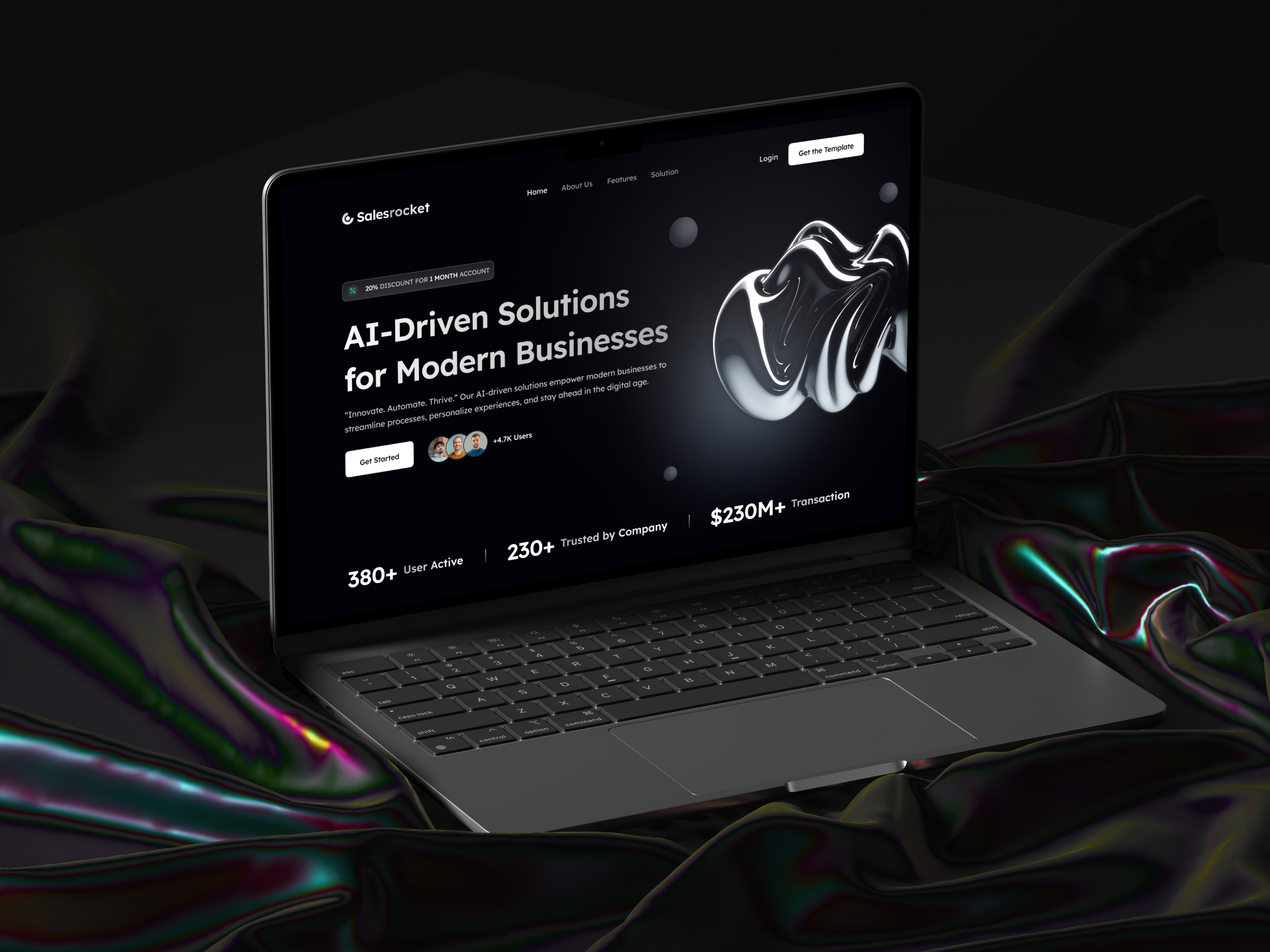 Screenshot of Salesrocket website
