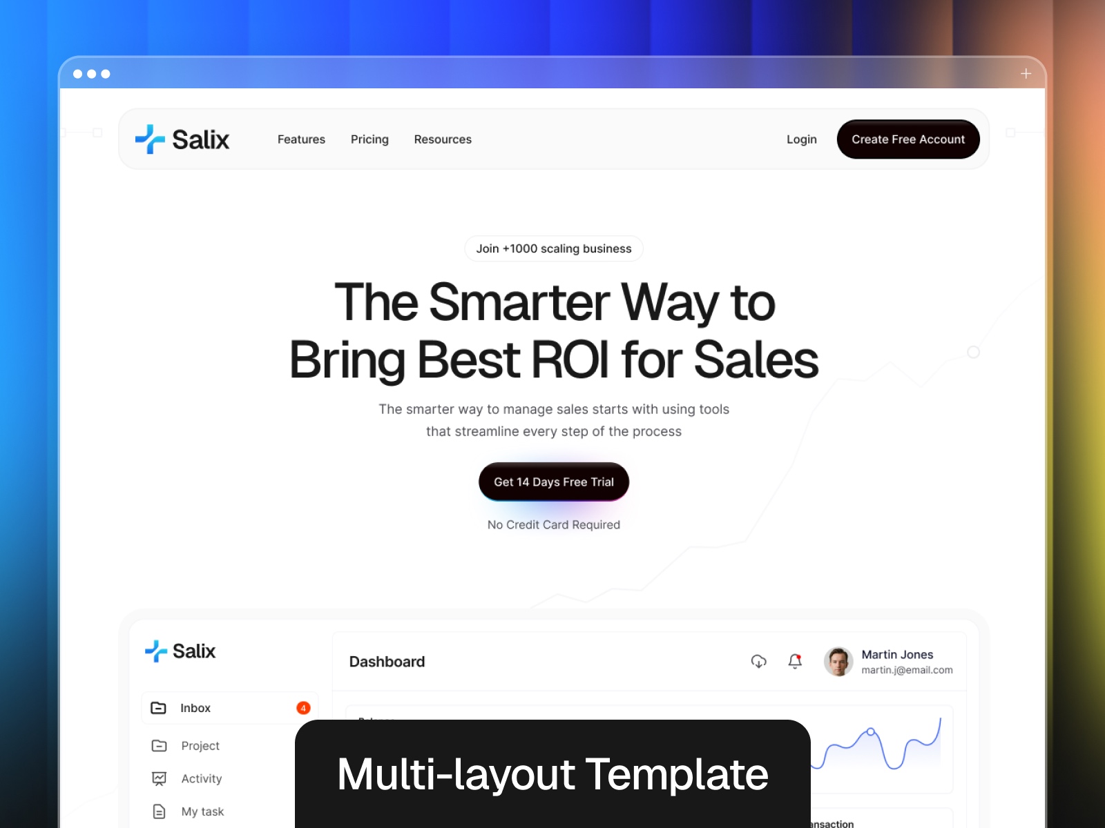 Screenshot of Salix website