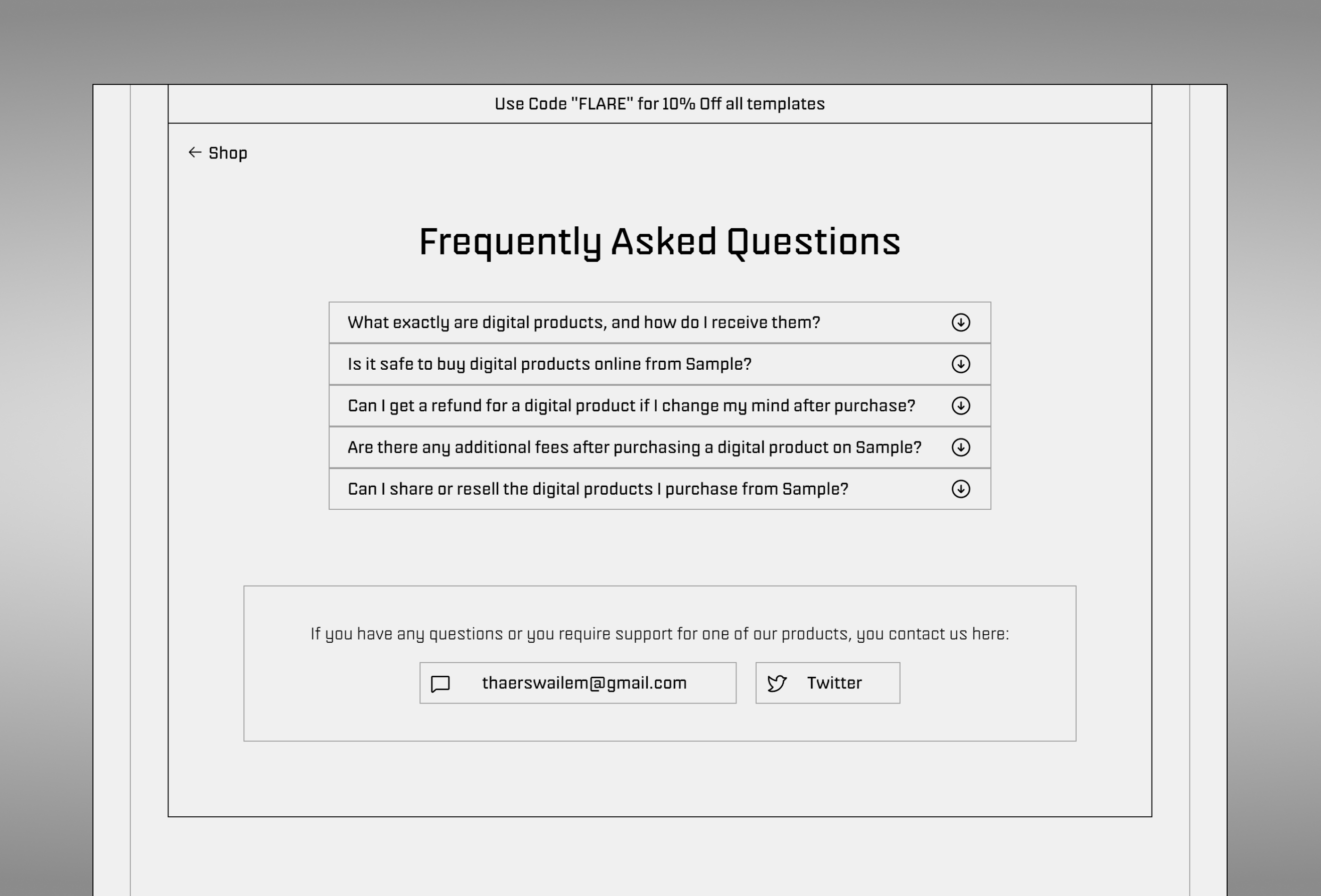 Screenshot 3 of Sample ecommerce template