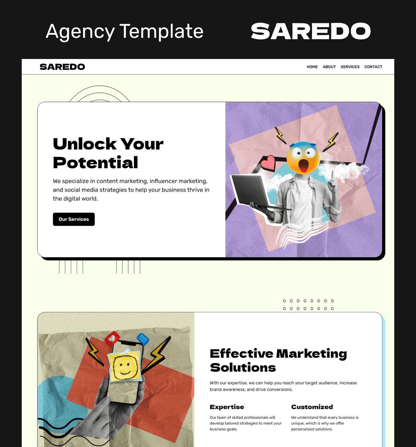 Screenshot of Saredo website