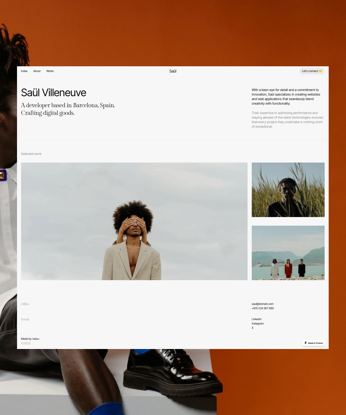 Screenshot of Saul creative portfolio template website