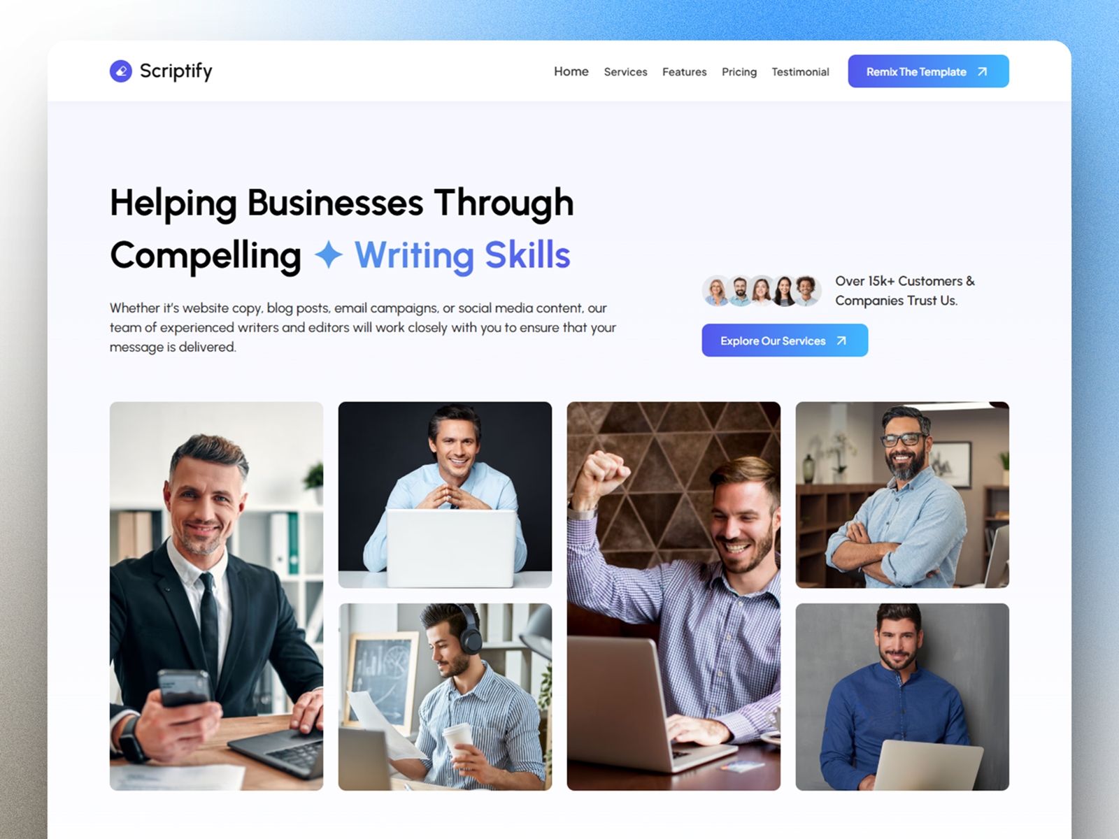 Screenshot of Scriptify website