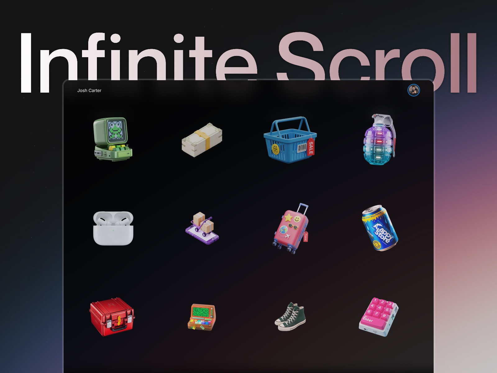 Screenshot of Scrollfolio website
