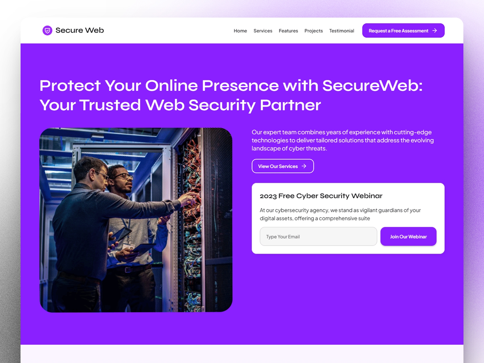Screenshot of Secureweb website