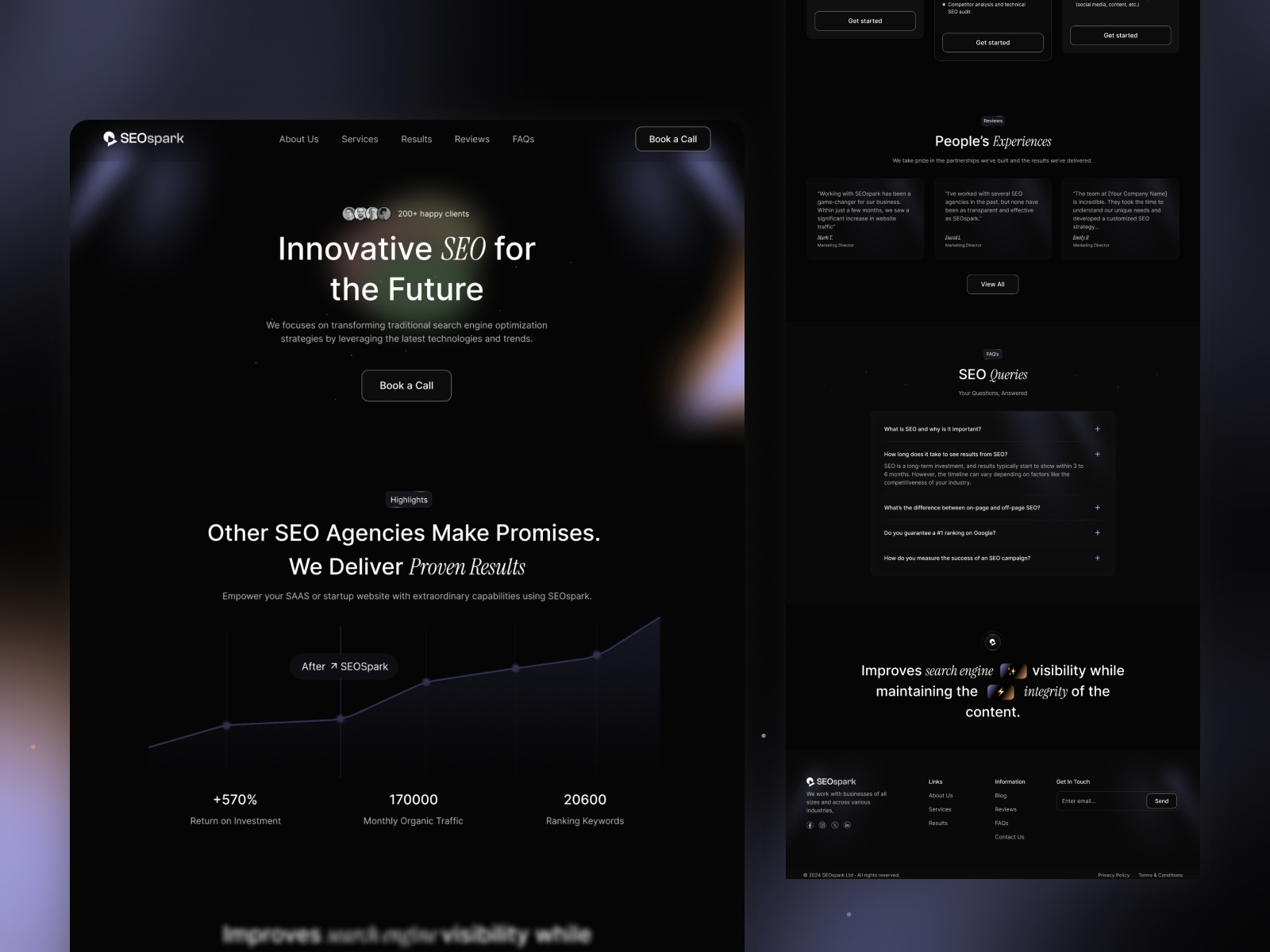 Screenshot of Seo spark website