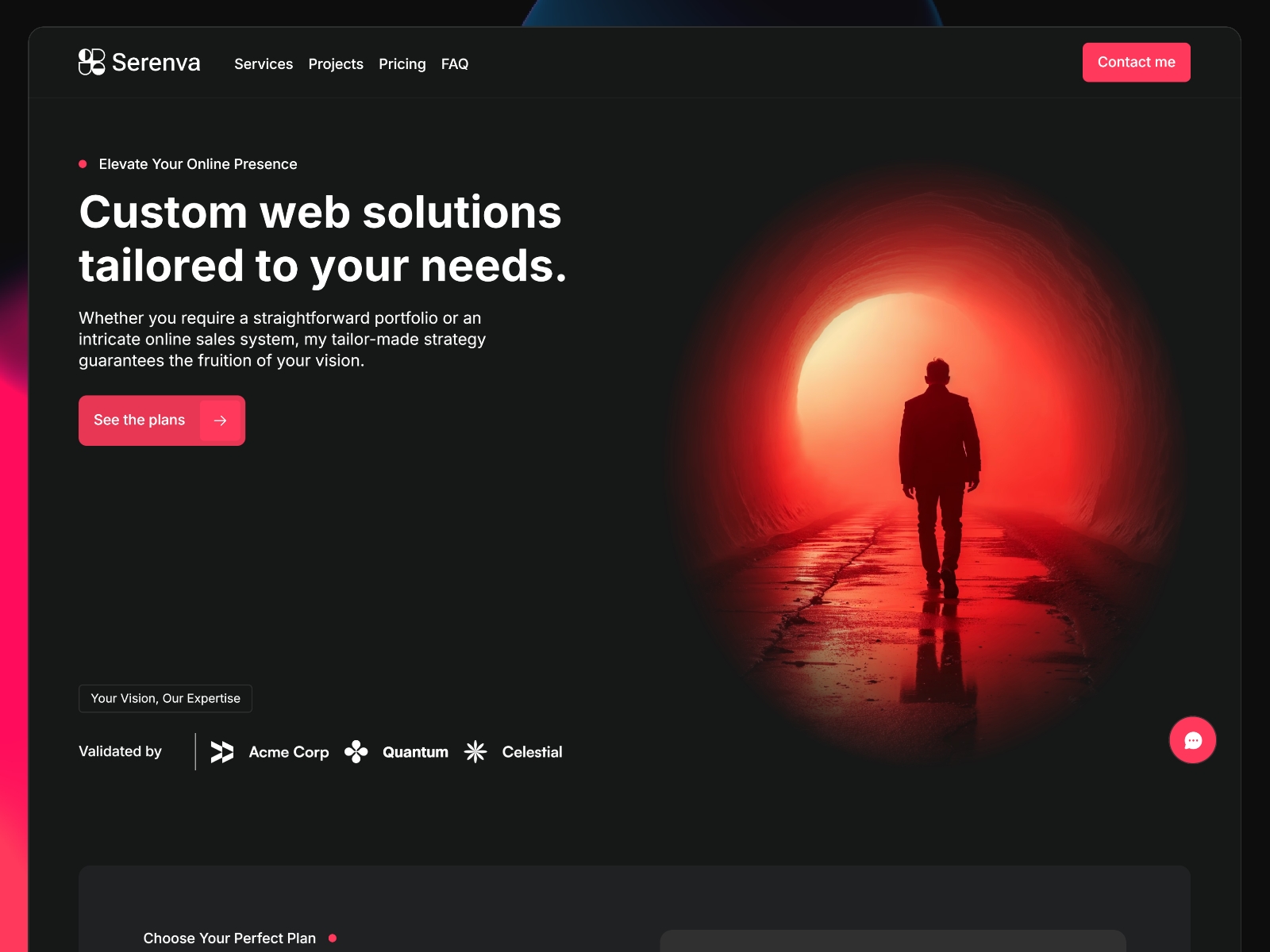 Screenshot of Serenva website