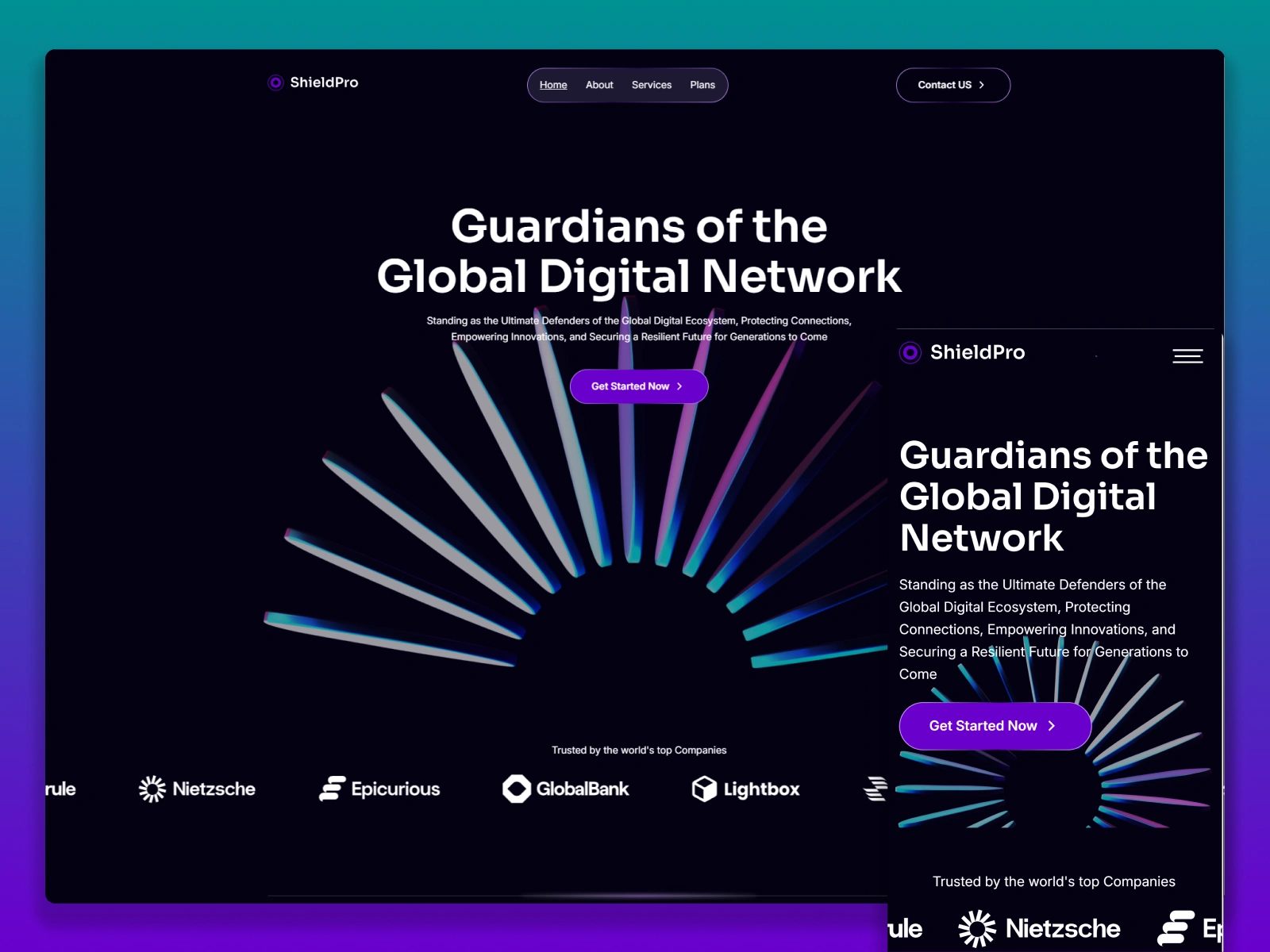 Screenshot of Shieldpro website