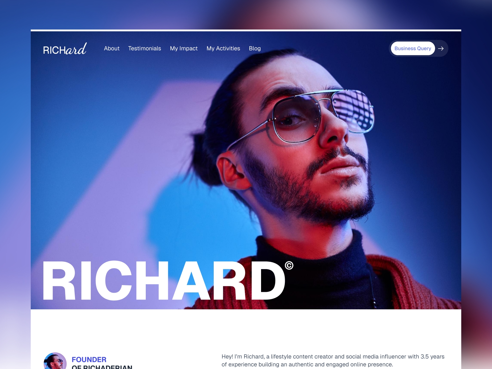 Screenshot of Shinespace website