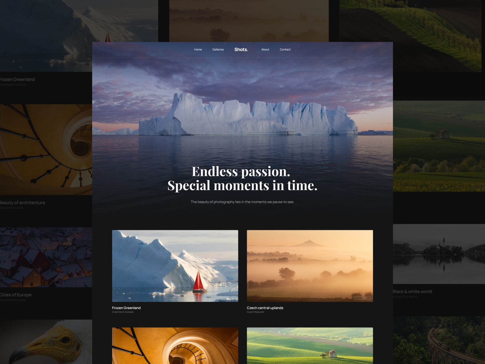 Screenshot of Shots website