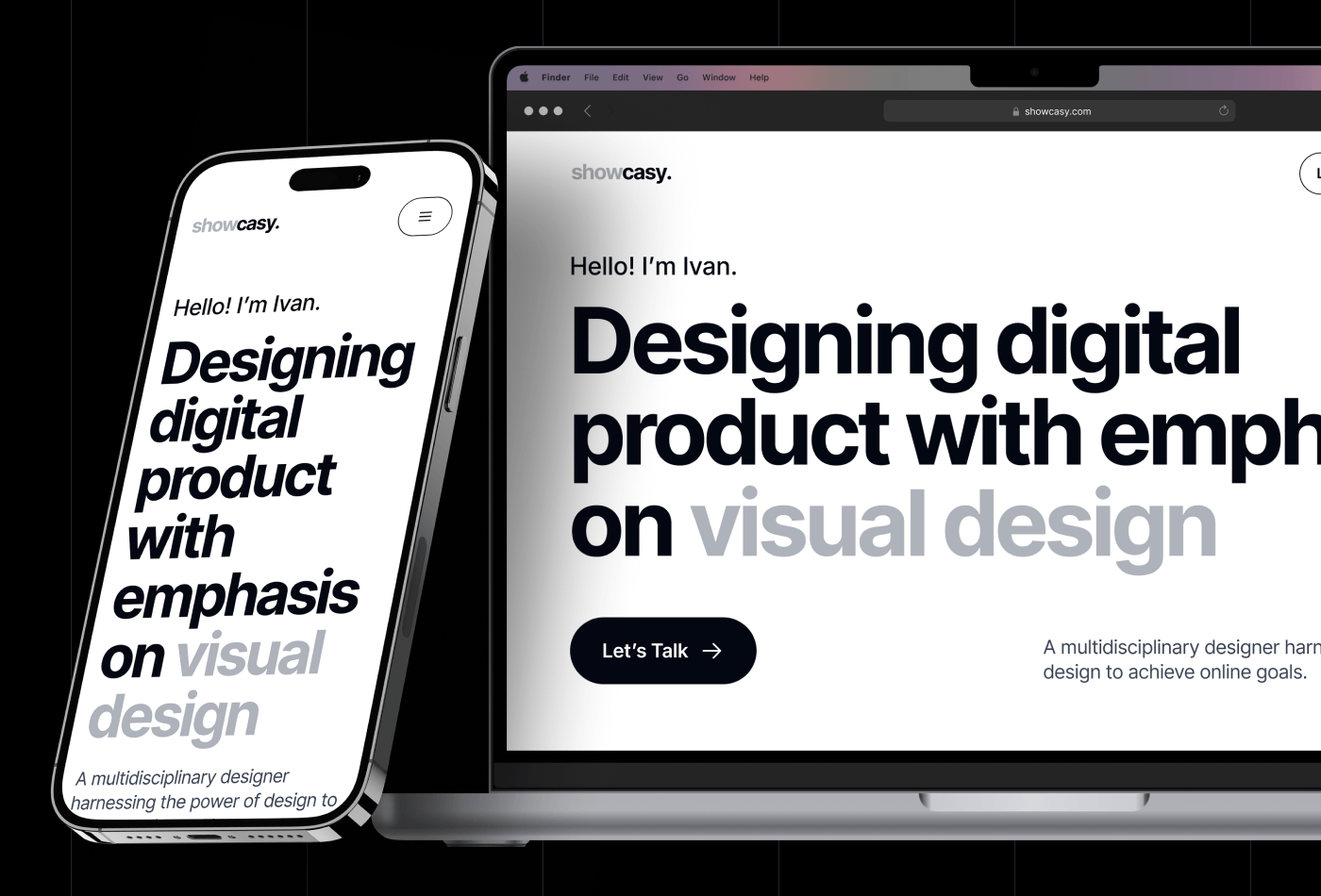 Screenshot 2 of Showcasy portfolio website template